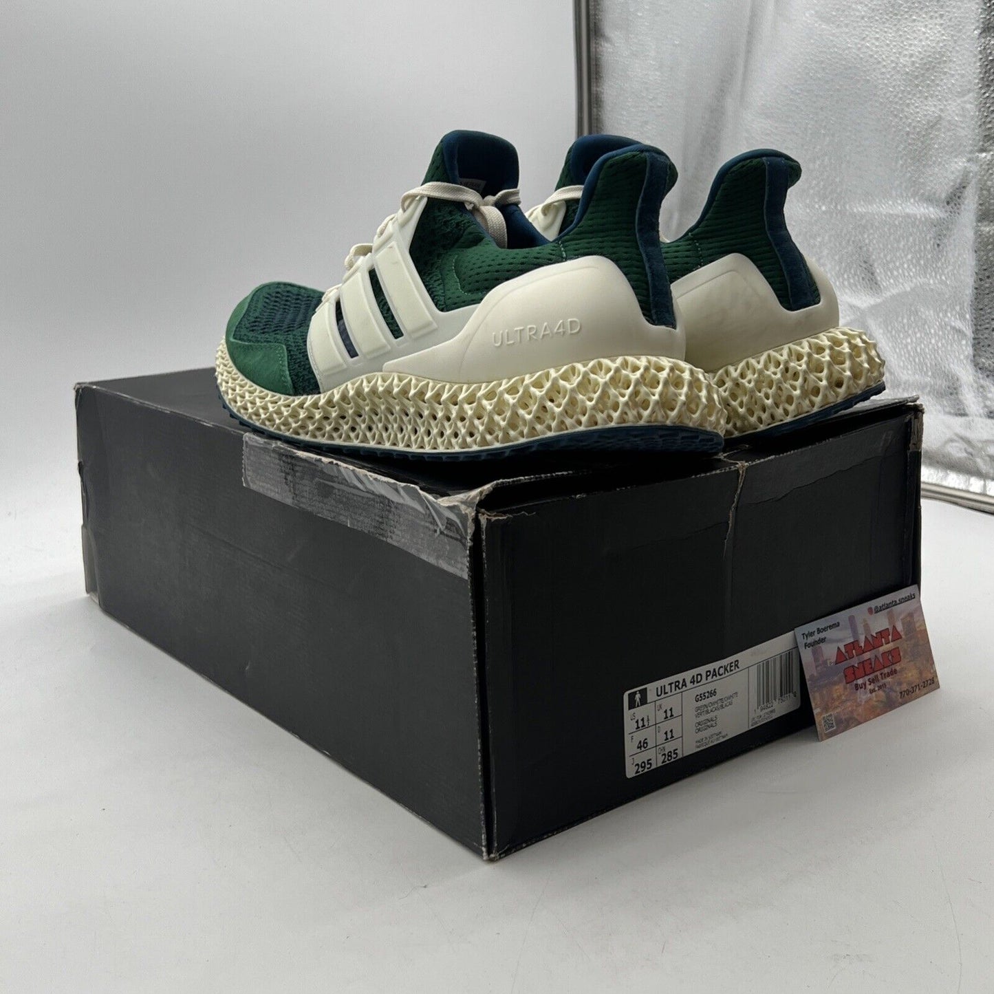 Size 11.5 - adidas Packer Shoes x Ultra 4D 2.0 Consortium Green (G55266)