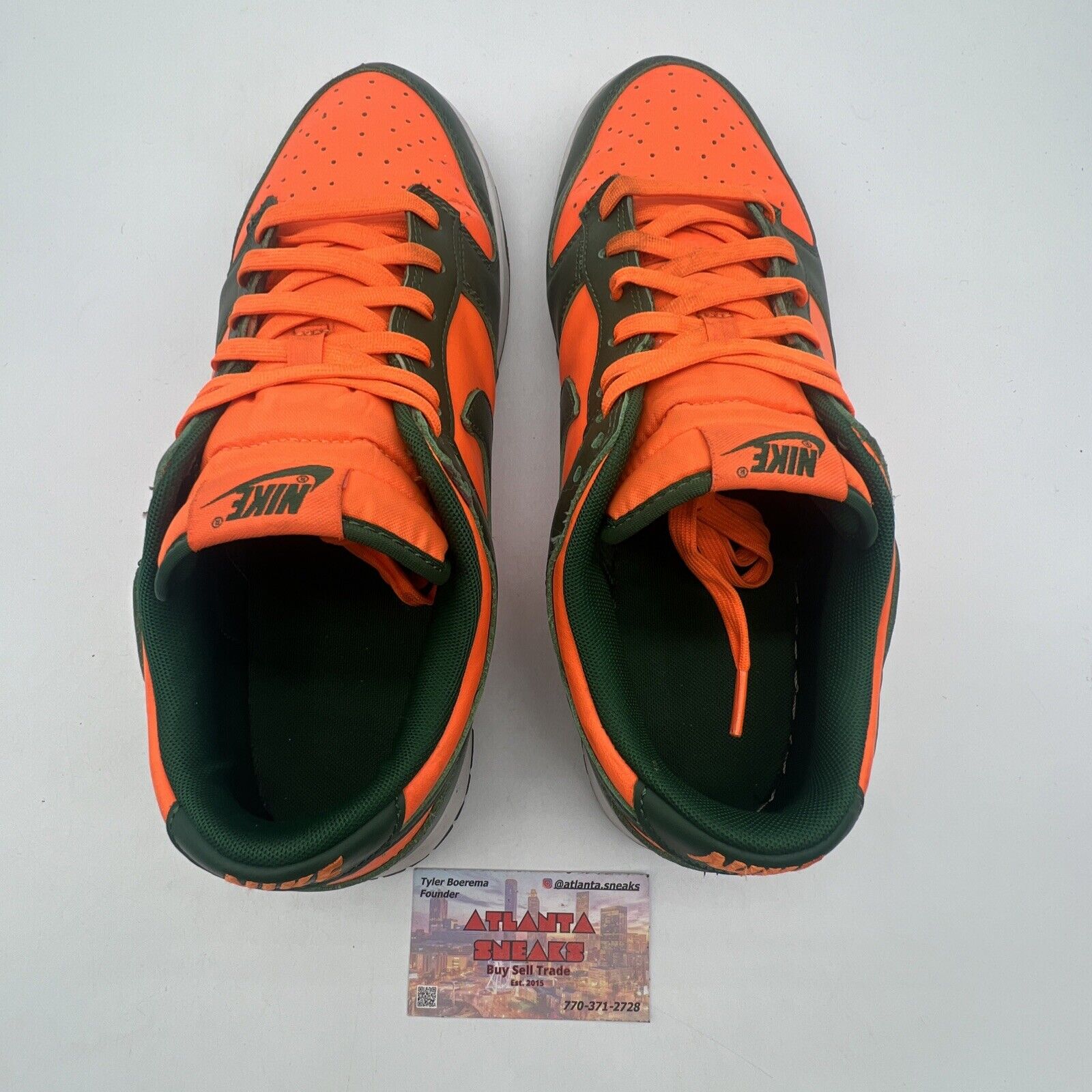 Size 12.5 - Nike Dunk Low Miami Hurricanes White Leather (DD1391-300)