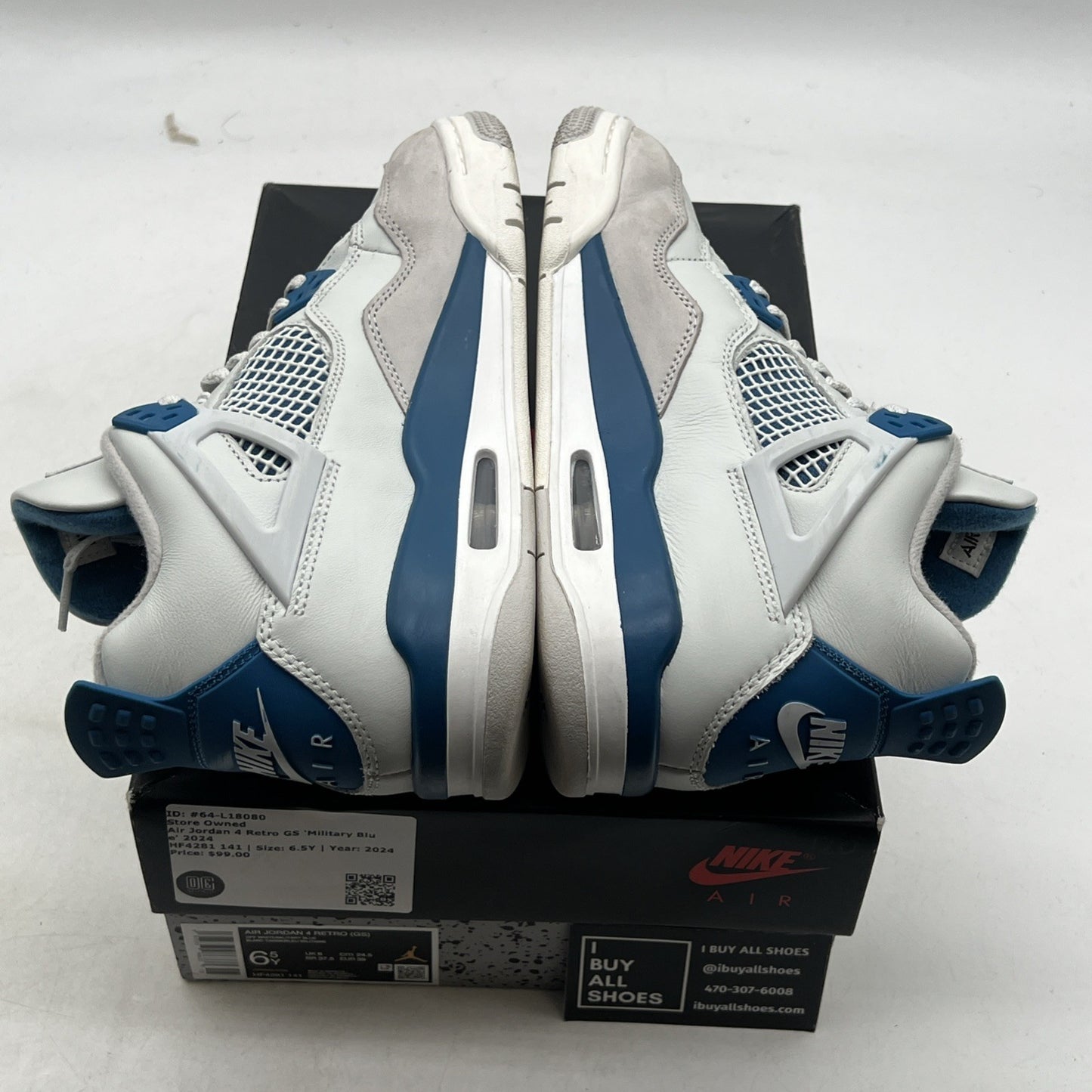 Size 6.5Y - Air Jordan 4 Retro 2024 Military Blue (HF4281-141)