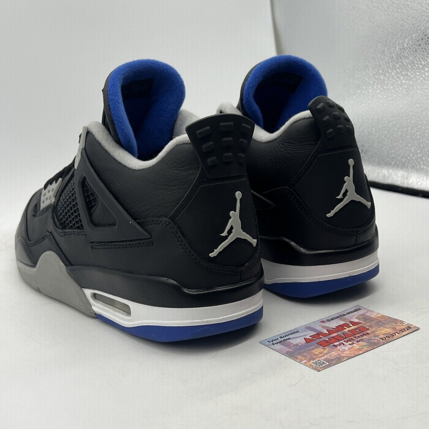 Size 10 - Jordan 4 Retro Motorsports Alternate 2017 Black Grey White 308497-006