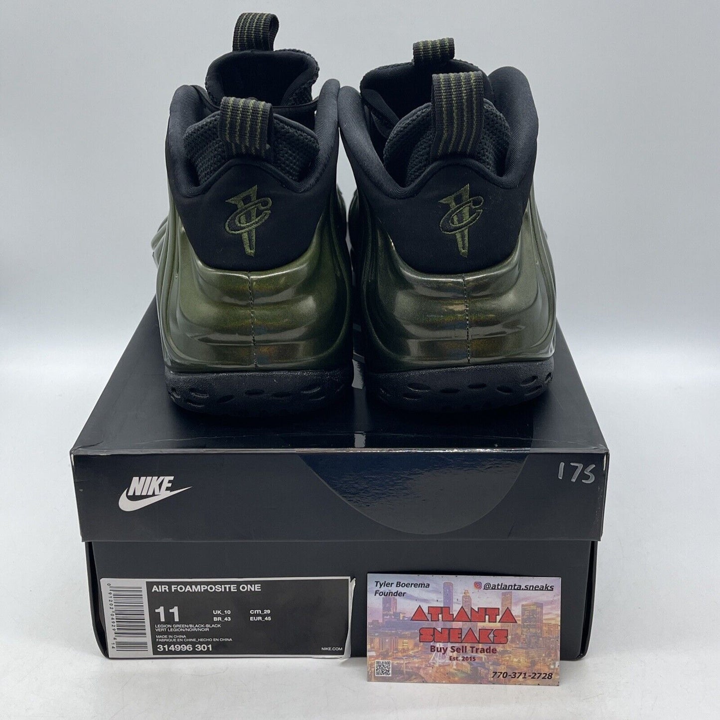 Size 11 - Nike Air Foamposite One Legion Green Black Suede Leather (314996-301)