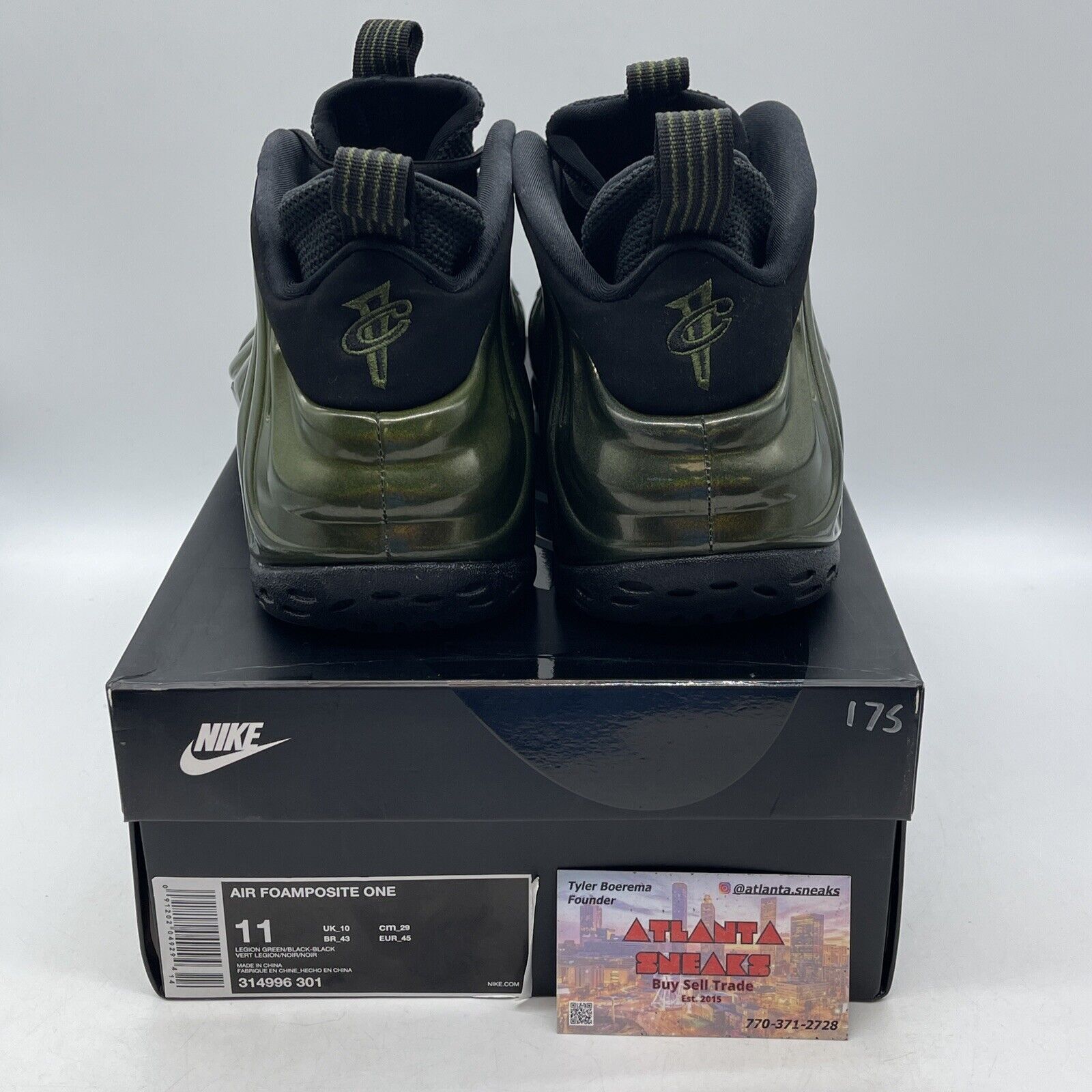 Size 11 - Nike Air Foamposite One Legion Green Black Suede Leather (314996-301)