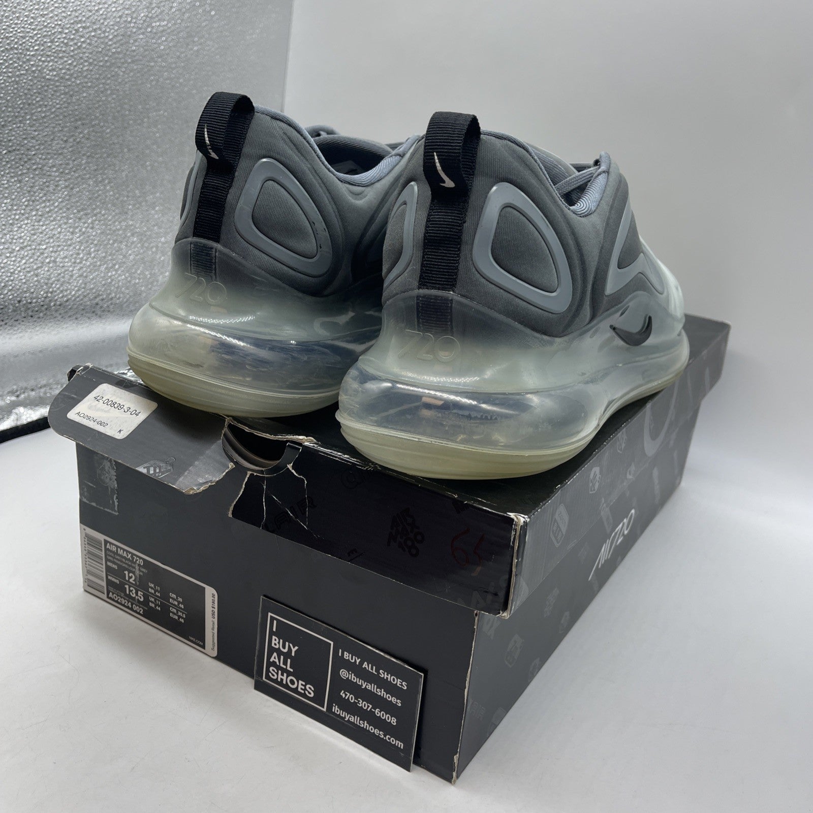 Size 12 - Nike Air Max 720 Cool Grey (AO2924-002)