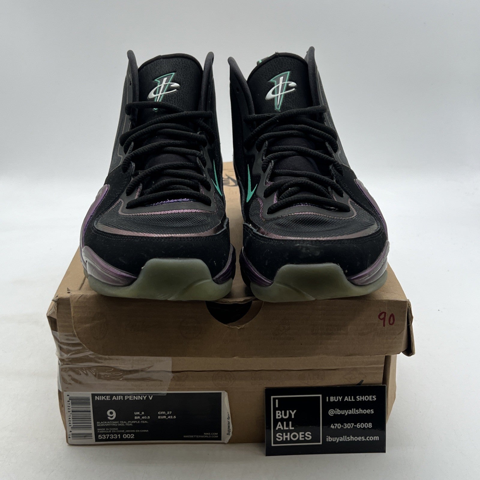 Size 9 - Nike Air Penny 5 Invisibility Cloak (537331-002)