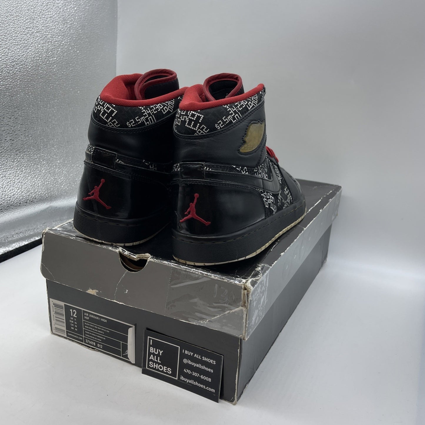 Size 12 - Air Jordan 1 Hof High Hall Of Fame Black White Suede (371498-012)
