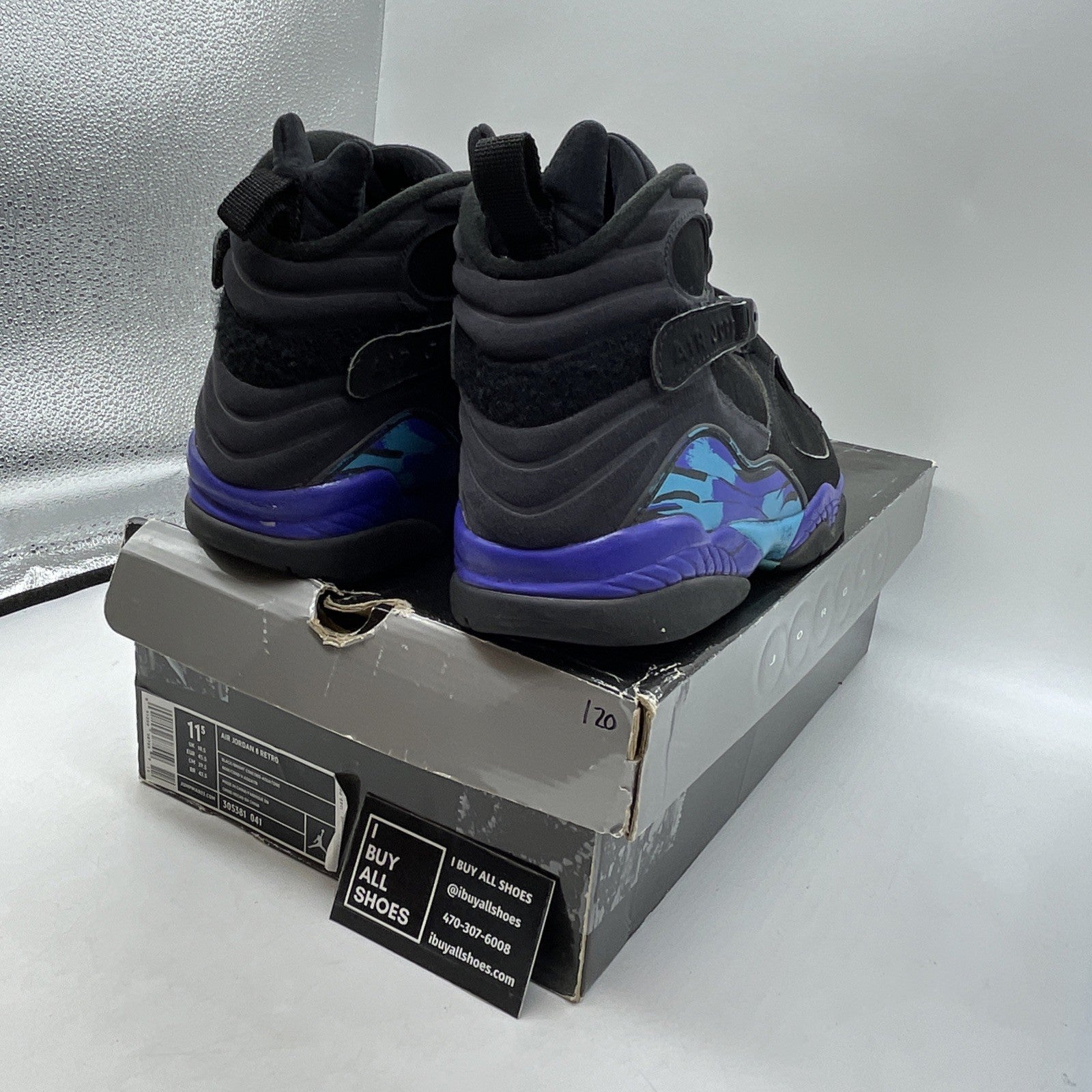 Size 11.5 - Air Jordan 8 Retro 2007 Aqua (305381-041)