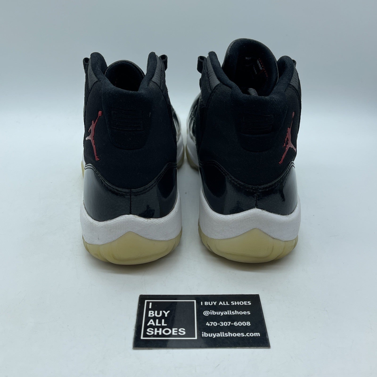 Size 9.5 - Jordan 11 Retro 72-10 Black Red Suede Leather (378037-002)
