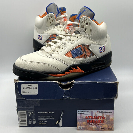 Size 7.5 - Air Jordan 5 Retro International Flight White Orange Blue 136027-148