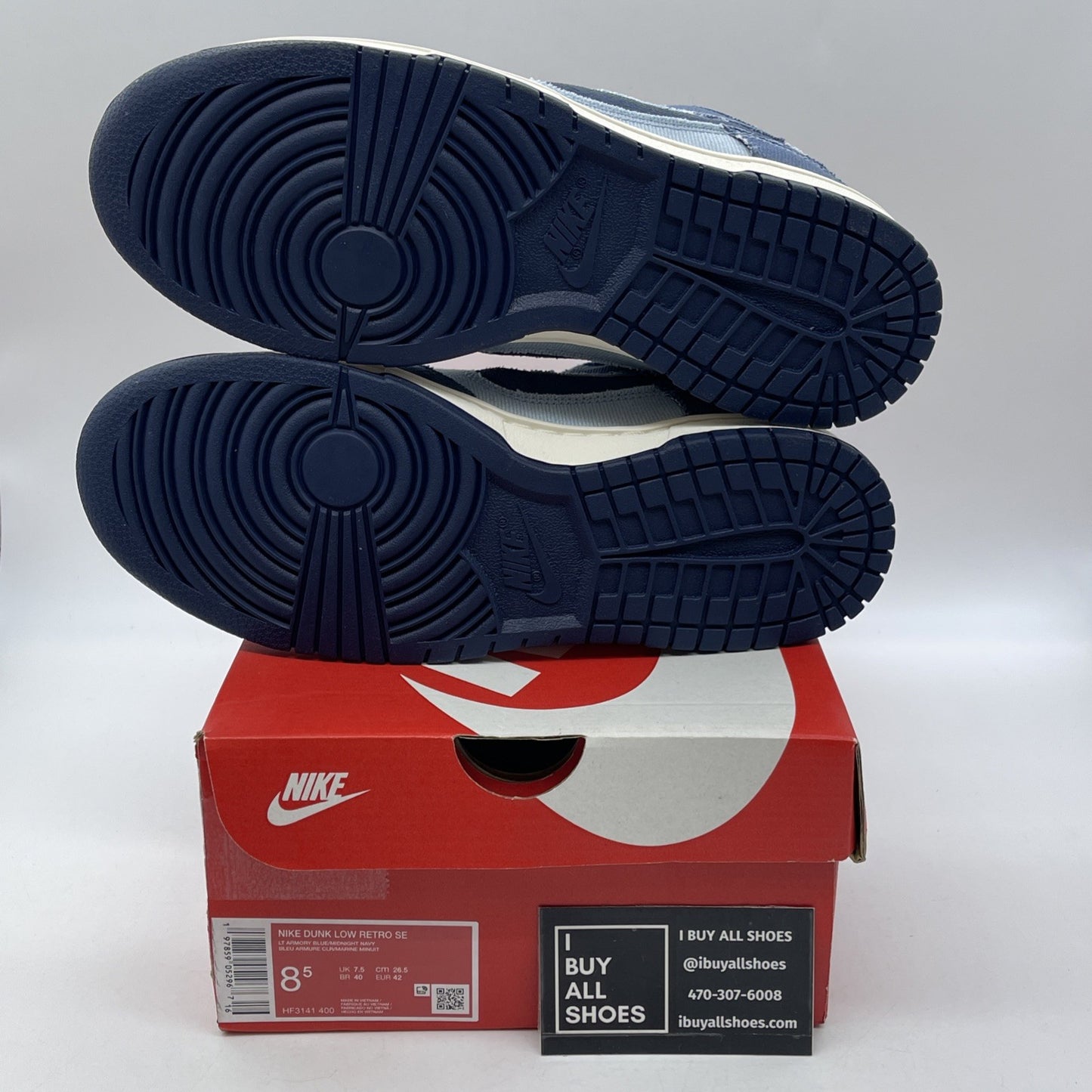 Size 8.5 - Nike Dunk SE Low Light Armory Blue Denim Suede (HF3141-400)