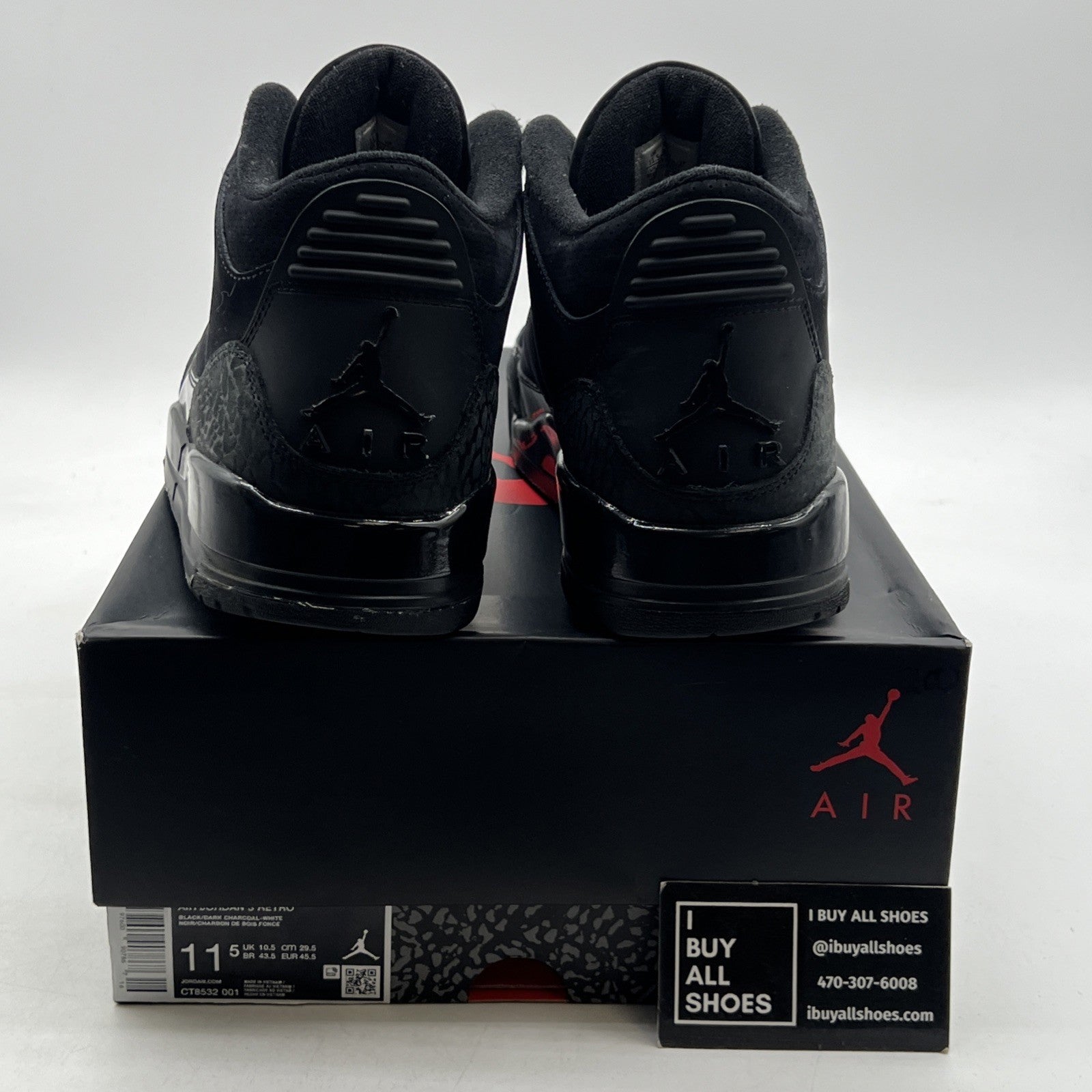 Size 11.5 - Air Jordan 3 Retro 2025 Black Cat (CT8532-001)