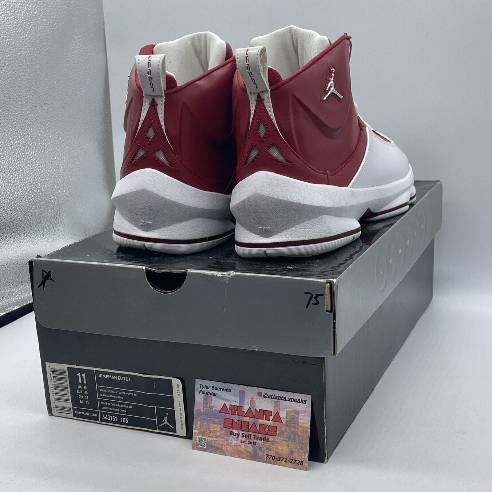 Size 11 - Jordan Jumpman Elite 1 White Varsity Red White Leather (343151-103)