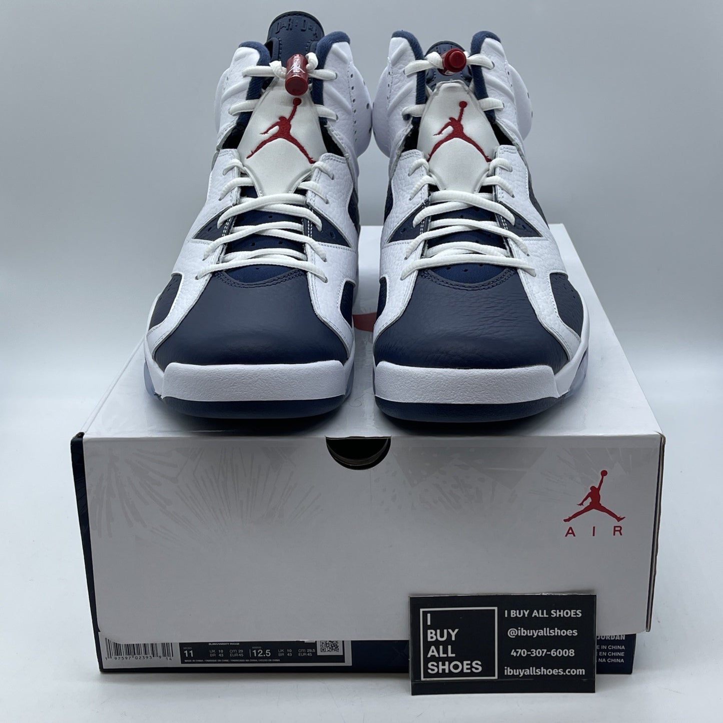 Size 11 - Air Jordan 6 Retro 2024 Olympic White Blue Leather (CT8529-164)