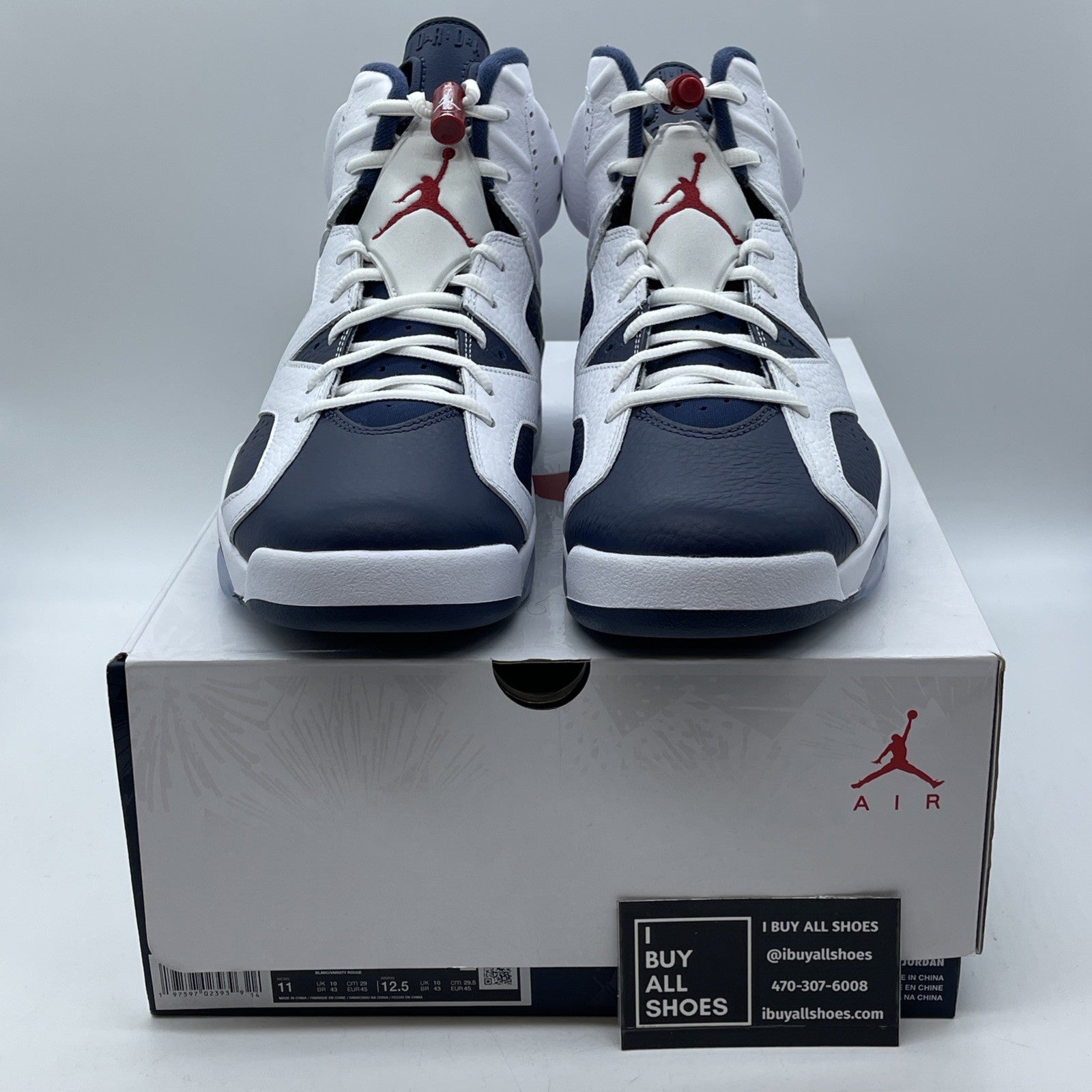 Size 11 - Air Jordan 6 Retro 2024 Olympic White Blue Leather (CT8529-164)