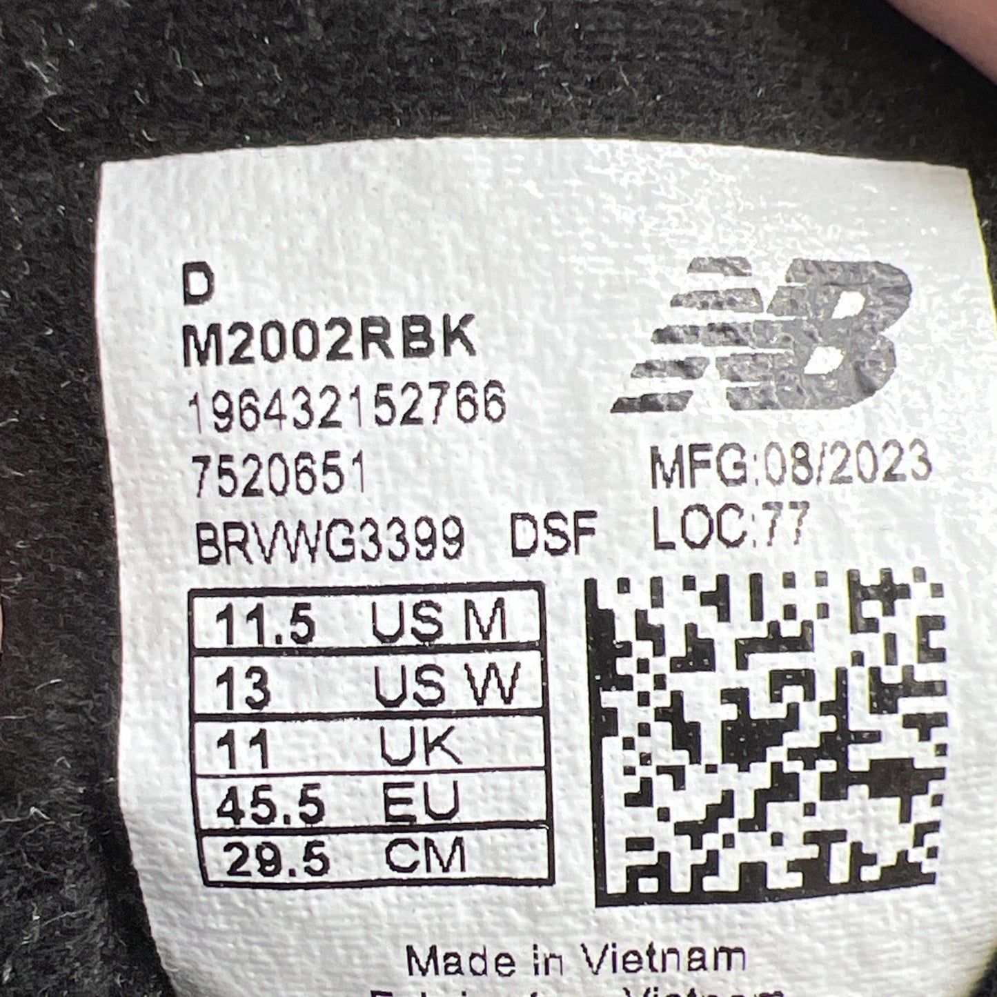 Size 11.5 - New Balance 2002R Black Gunmetal (M2002RBK)