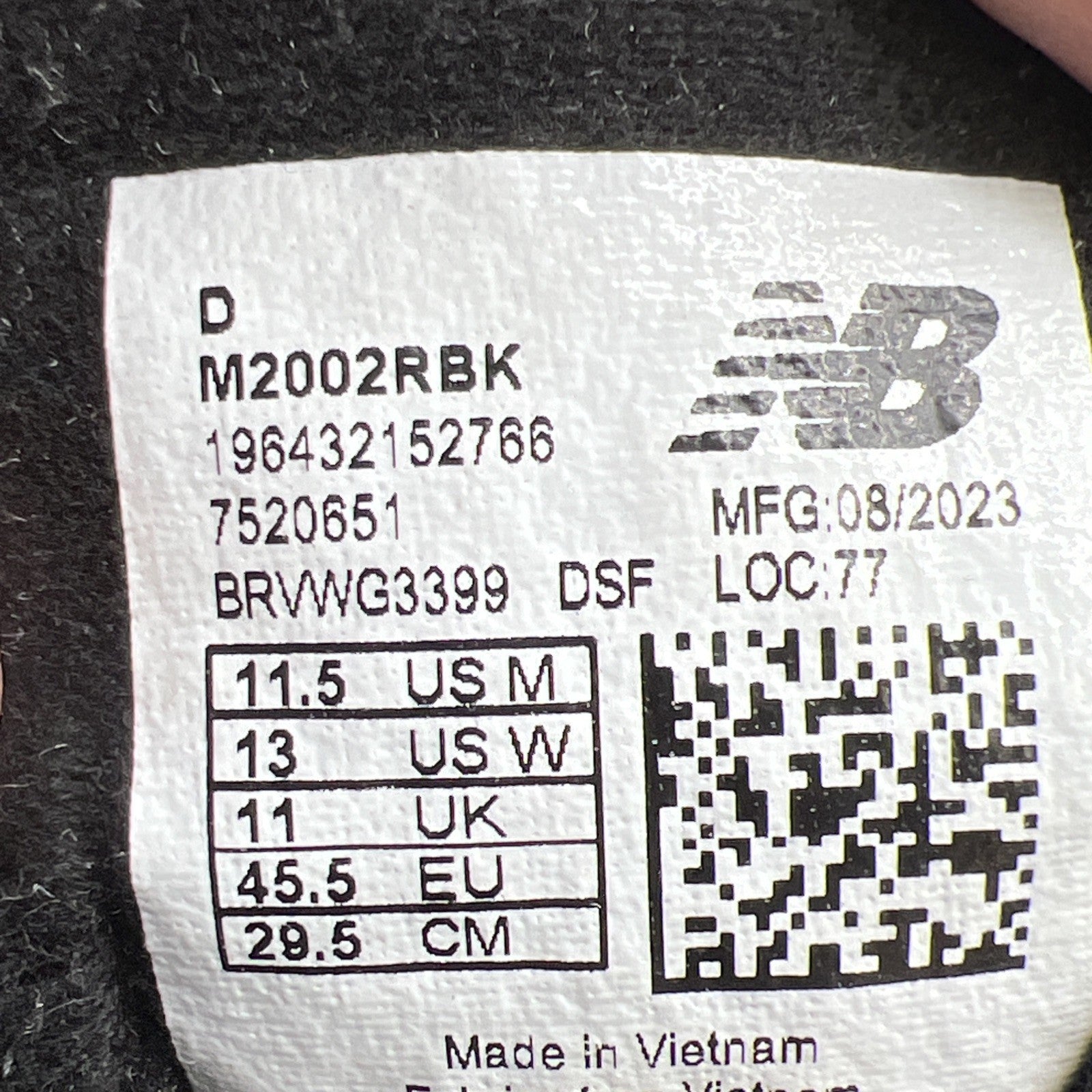 Size 11.5 - New Balance 2002R Black Gunmetal (M2002RBK)
