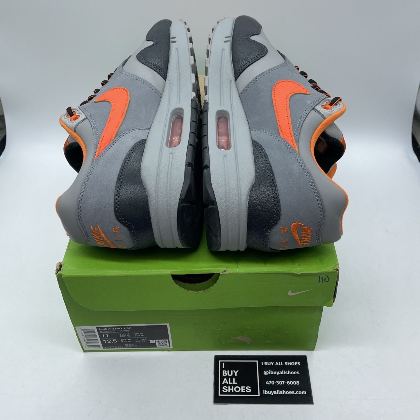 Size 11 - Nike HUF x Air Max 1 SP Orange Grey Suede Leather (HF3713-001)