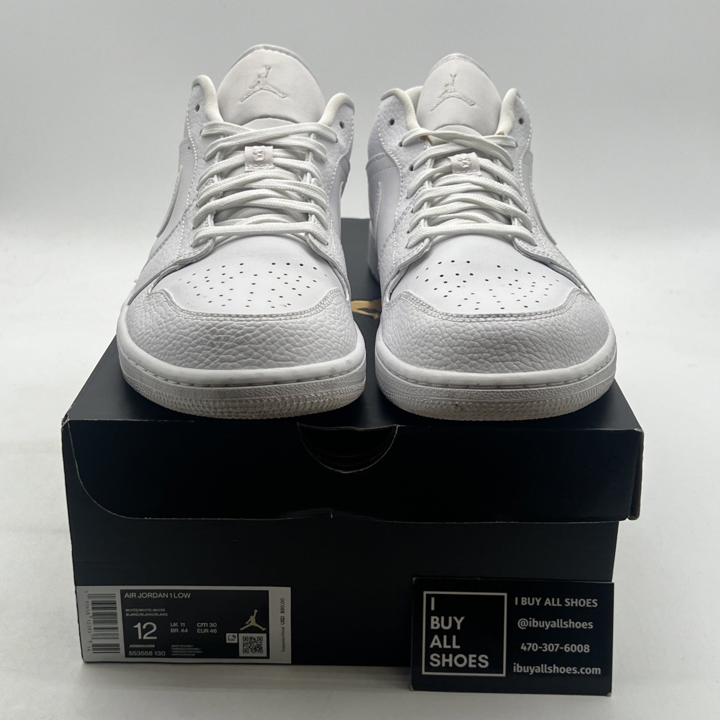 Size 12 - Air Jordan 1 Low Triple White (553558-130)