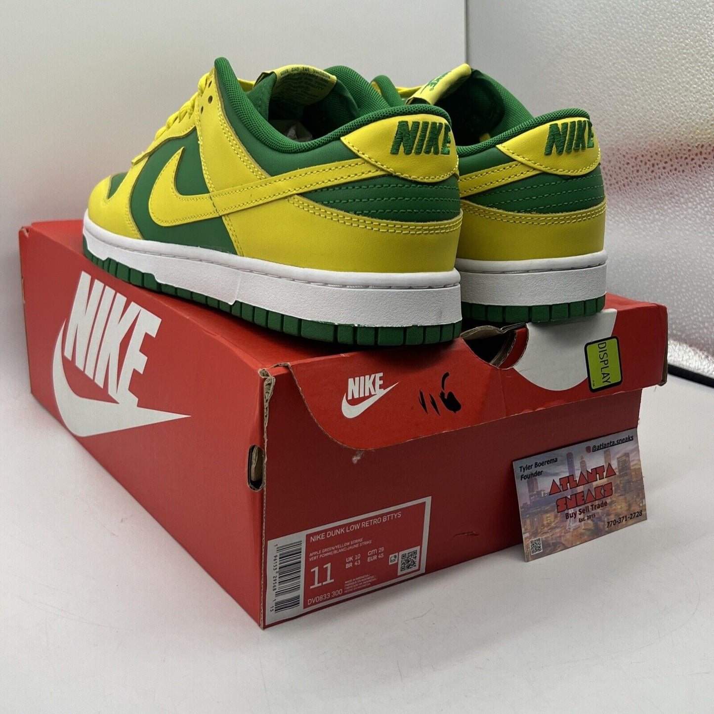 Size 11 - Nike Dunk Low Reverse Brazil Green Yellow Leather (DV0833-300)