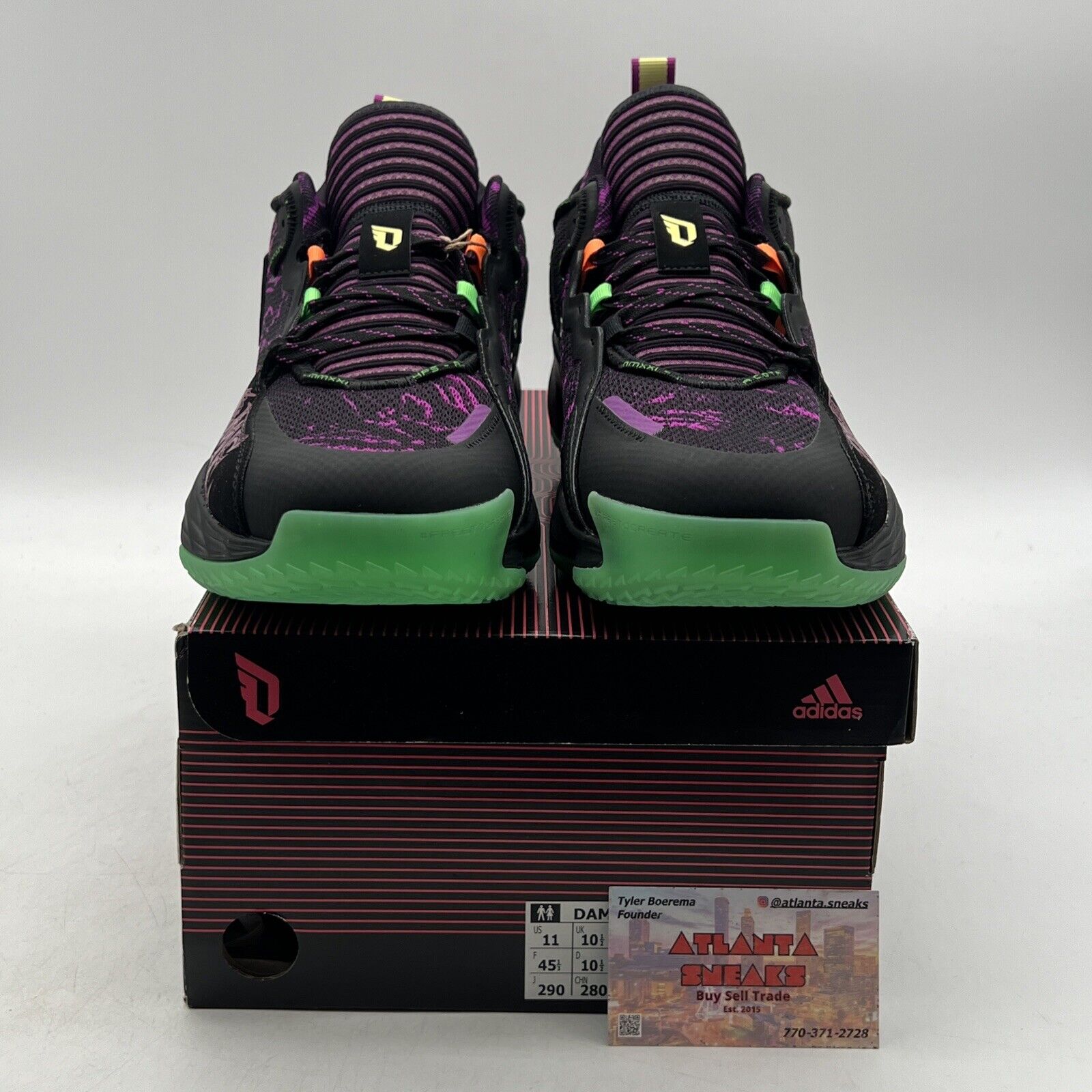 Size 11 - adidas Dame 7 EXTPLY Halloween Purple Black Suede (H67750)