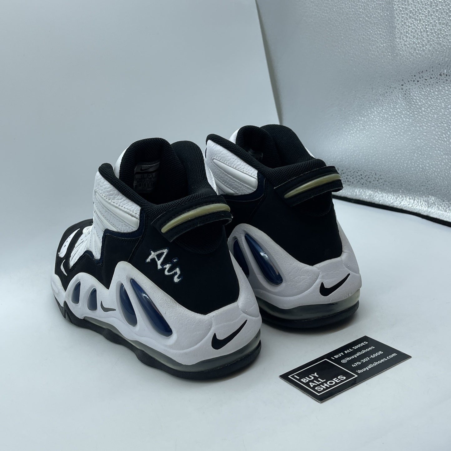Size 13 - Nike Air Max Uptempo 97 White Black Suede Leather (399207-100)