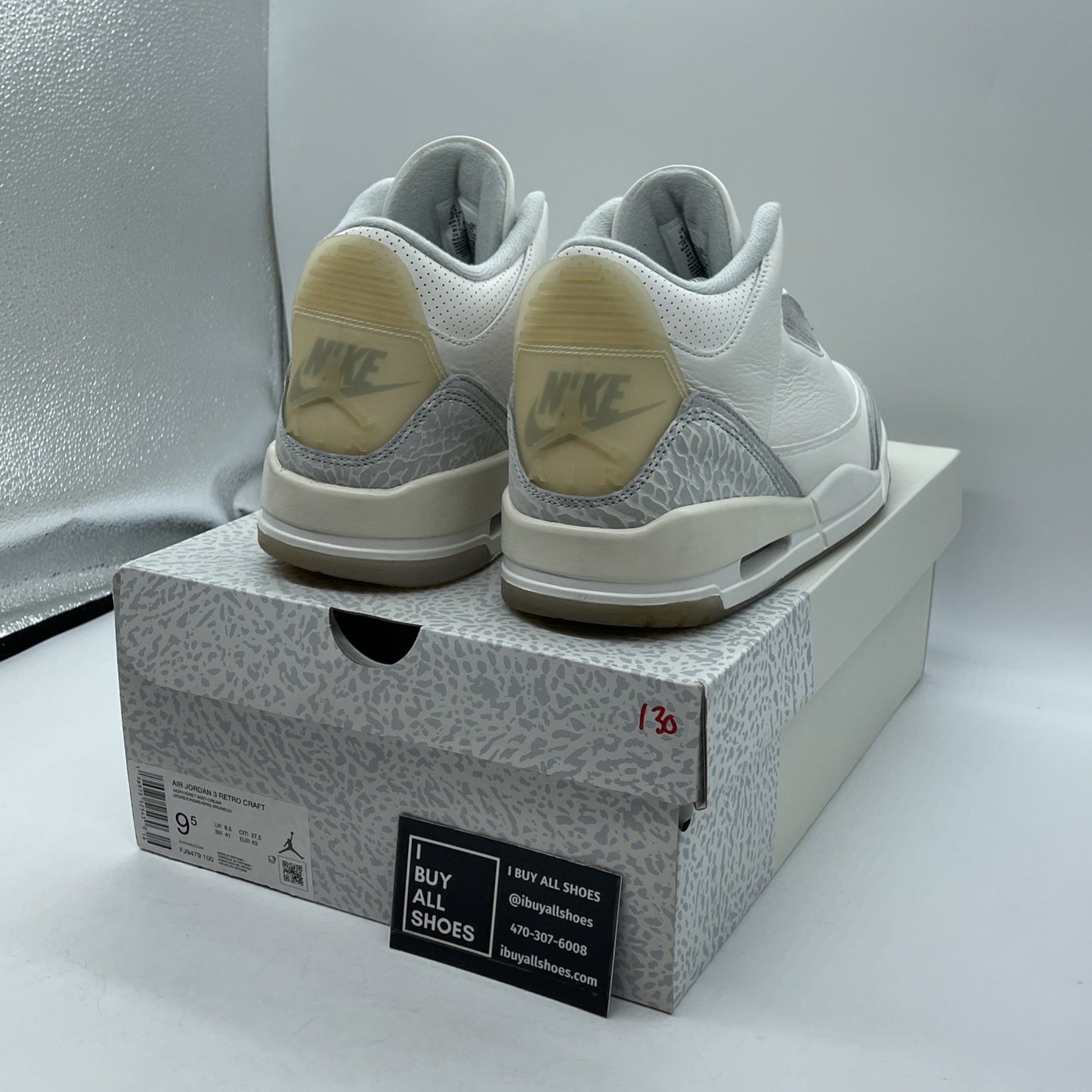 Size 9.5 - Air Jordan 3 Retro Craft Ivory/Grey White Leather (FJ9579-100)
