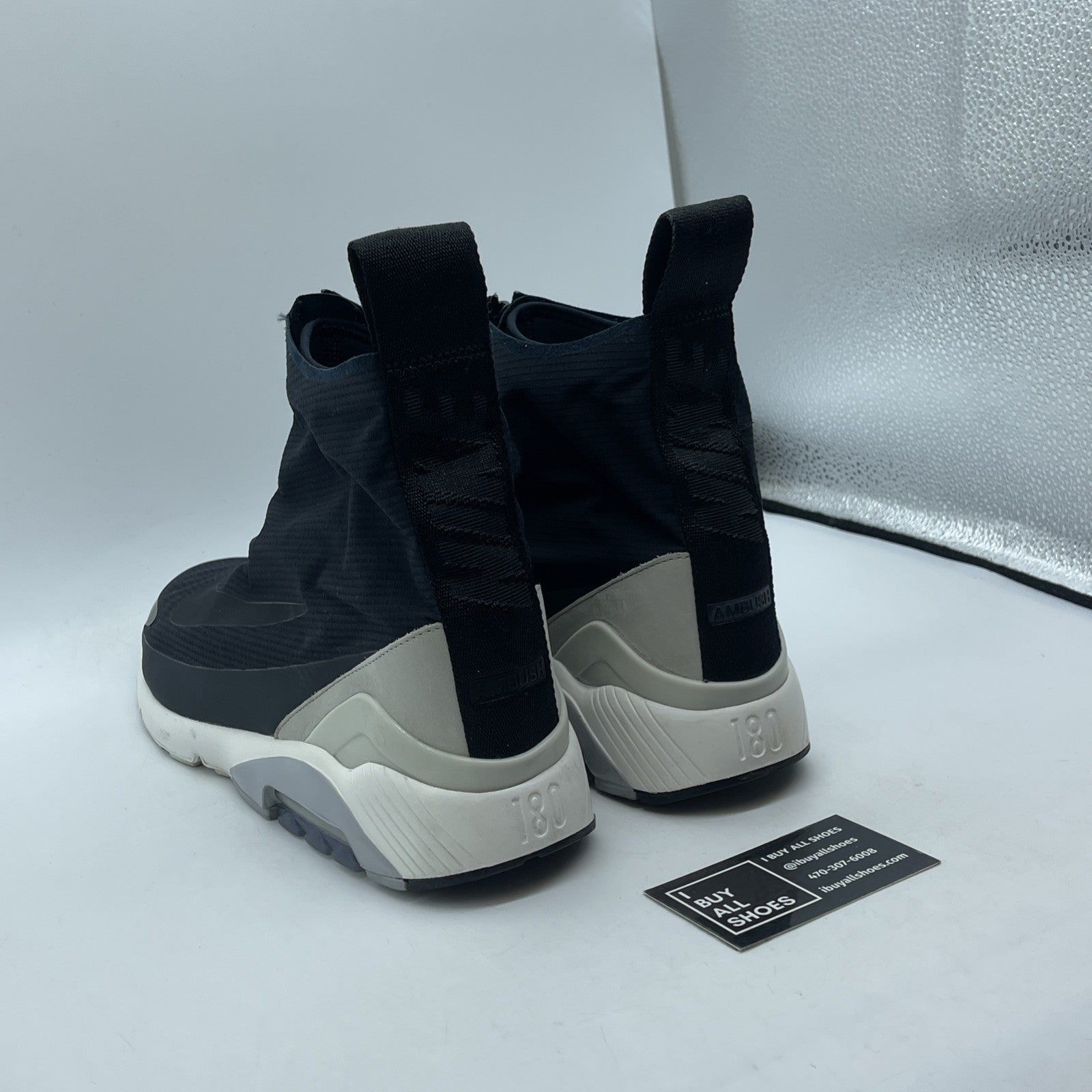 Size 10.5 - Nike AMBUSH x Air Max 180 High Black  Suede Leather (BV0145-001)