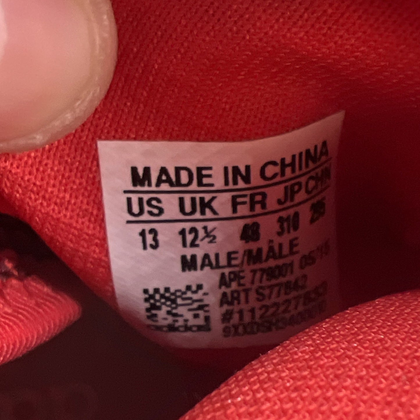 Size 13 - Adidas Tubular X Collegiate Red (S77842)