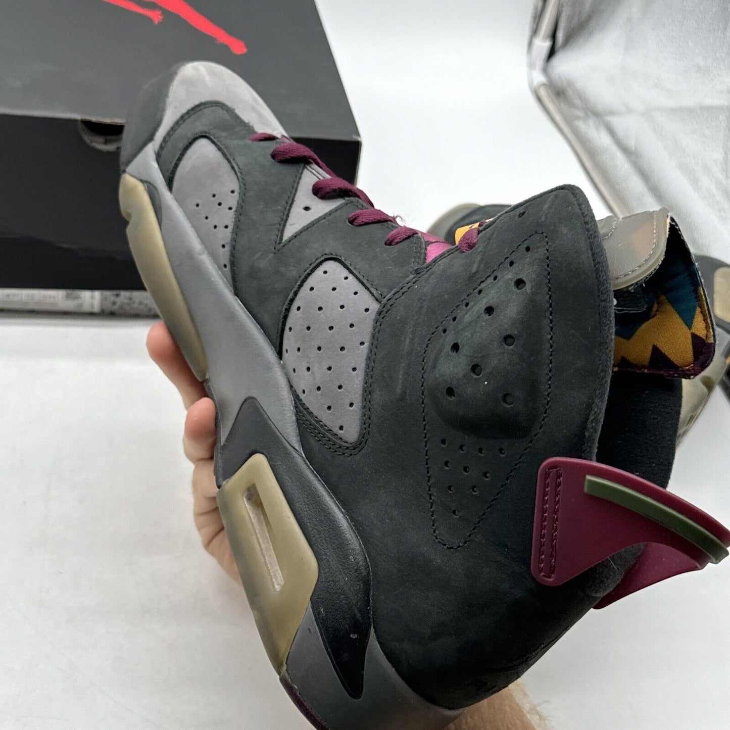 Size 13 - Jordan 6 Bordeaux Suede Graphite Yellow Burgundy Suede