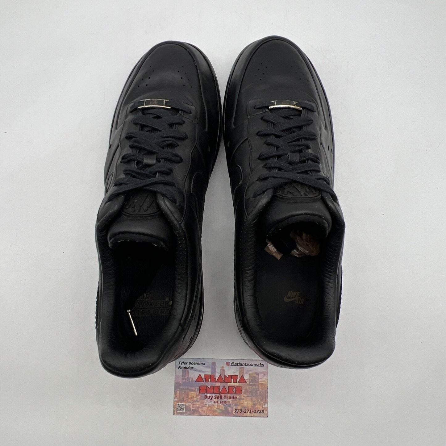 Size 12 - Nike Air Force 1 Supreme Max Air Cb Low Black Leather (317262-001)