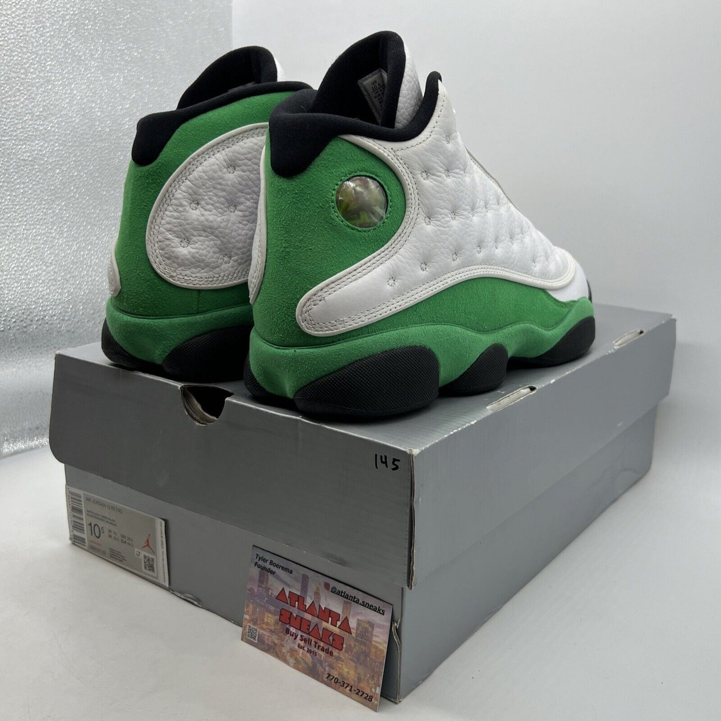Size 10.5 - Jordan 13 Retro Lucky Green 2020 - White Green Suede  (DB6537-113)