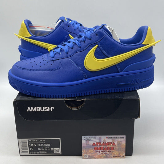 Size 10.5 - Nike AMBUSH x Air Force 1 Low Game Royal Blue Yellow (DV3464-400)