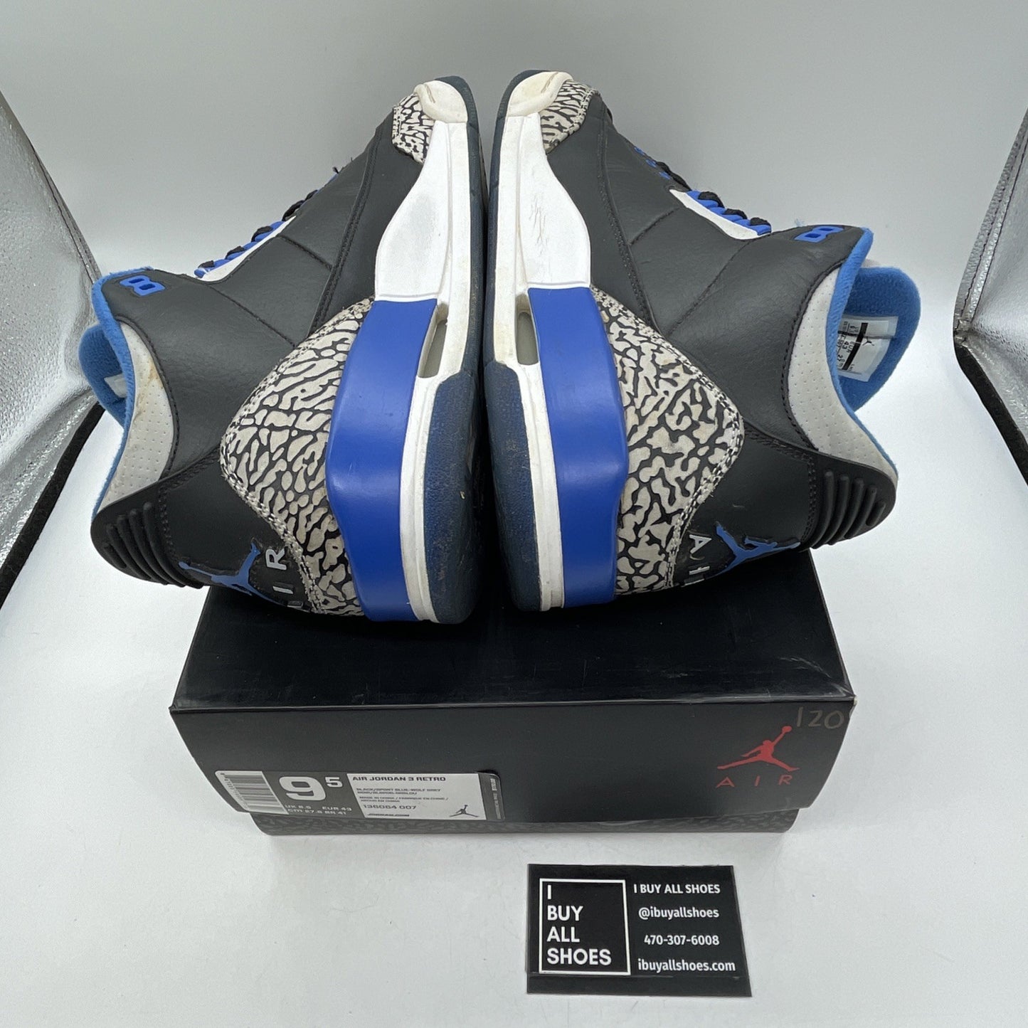 Size 9.5 - Air Jordan 3 Retro Sport Blue (136064-007)
