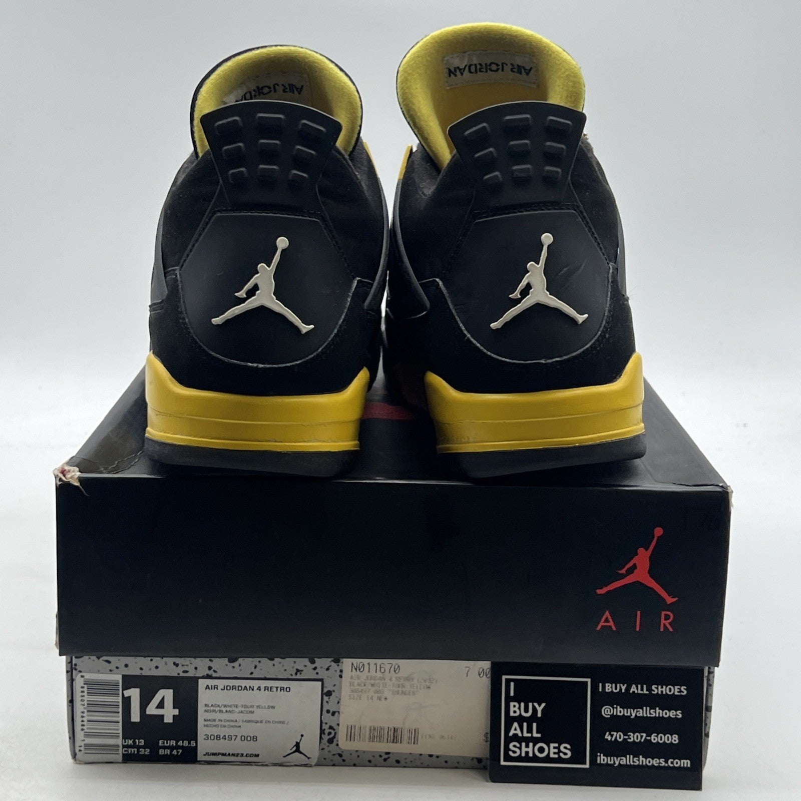 Size 14 - Air Jordan 4 Retro Low Thunder (308497-008)