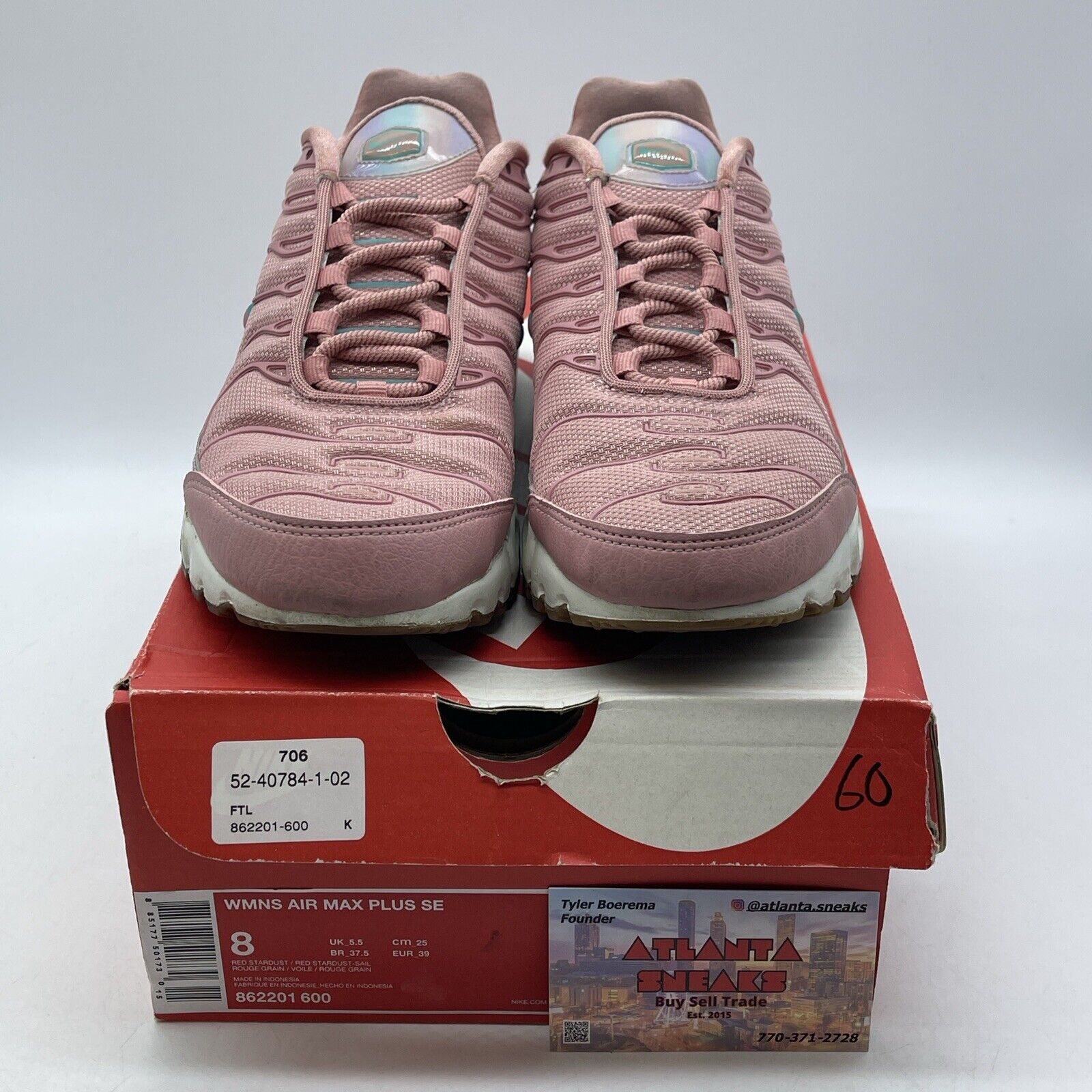 Size 8W - Nike Air Max Plus SE Red Stardust Pink White Blue (862201-600)