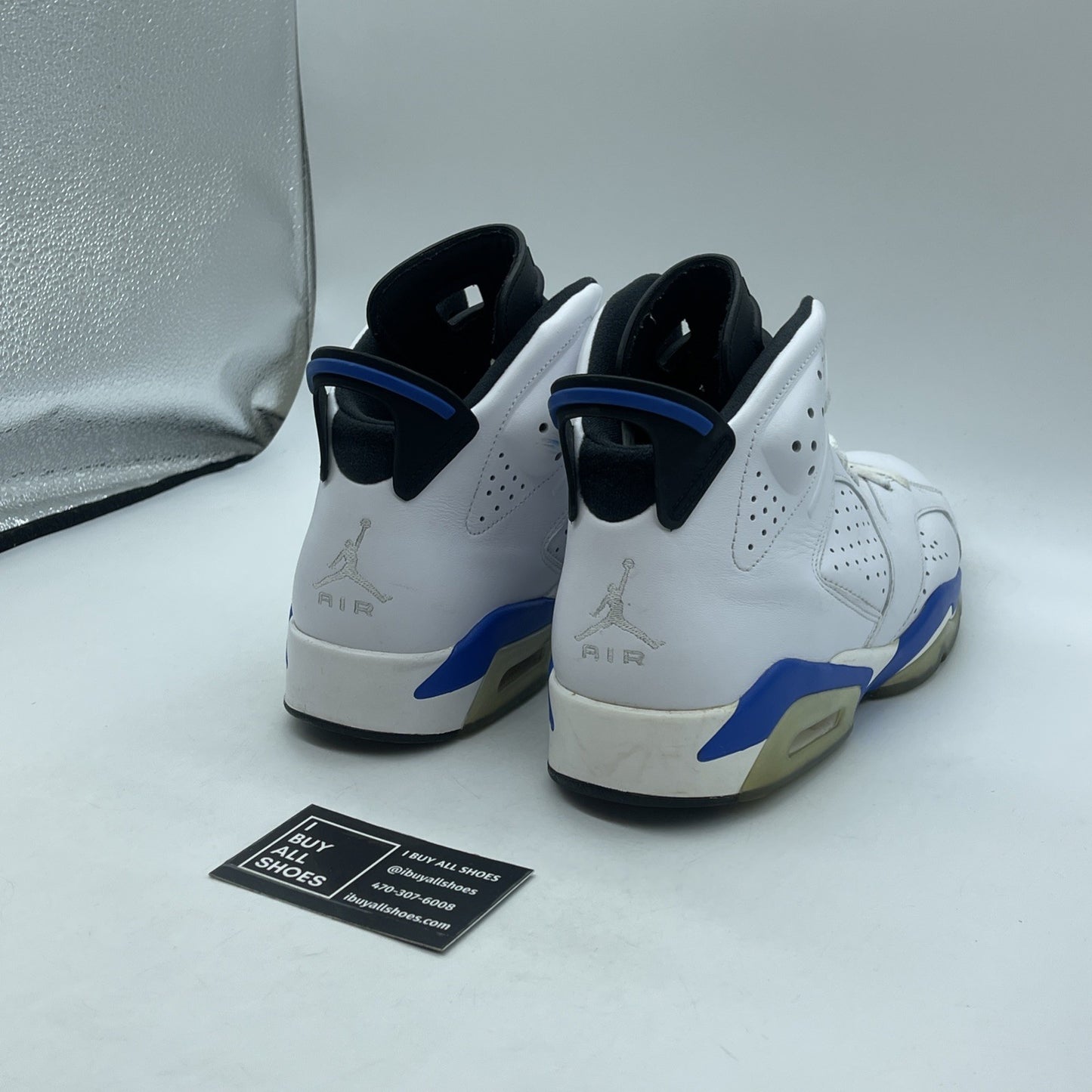 Size 9.5 - Air Jordan 6 Retro 2014 Sport Blue White Leather (384664-107)