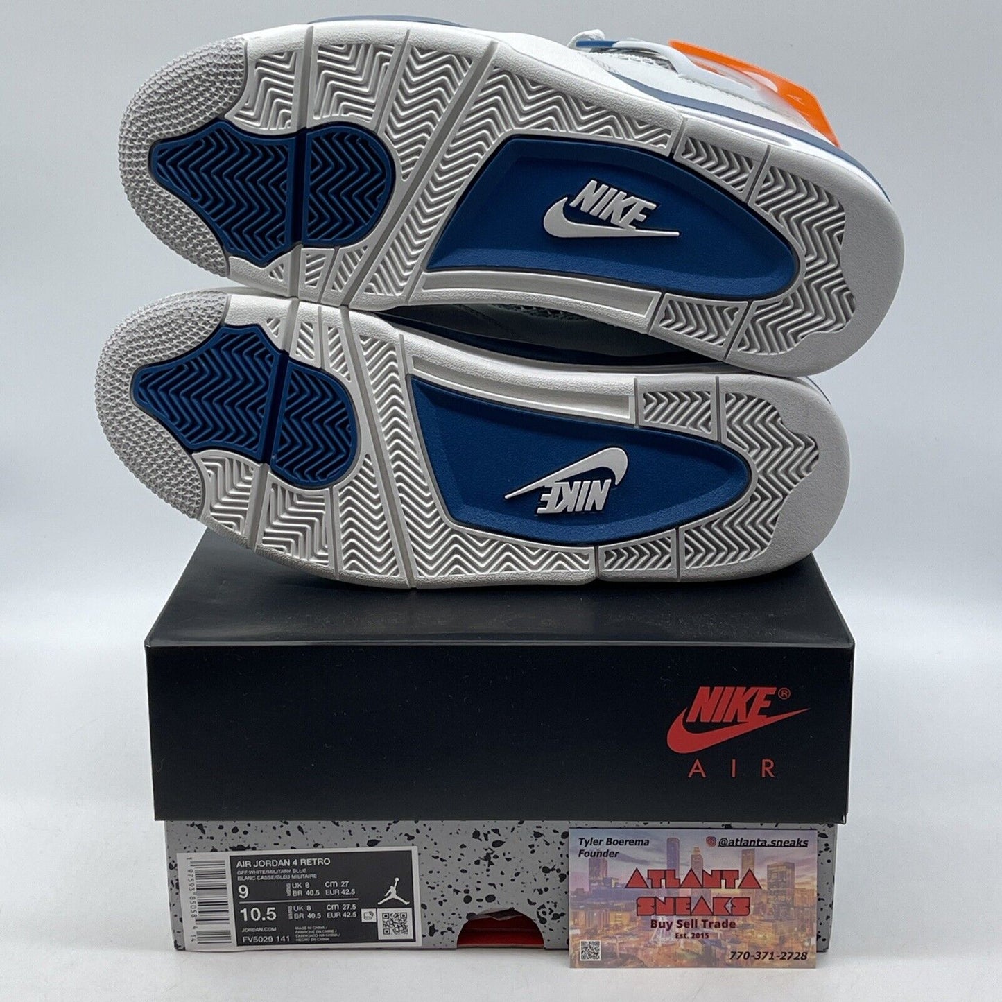 Size 9 - Air Jordan 4 Retro 2024 Military Blue White Leather (FV5029-141)