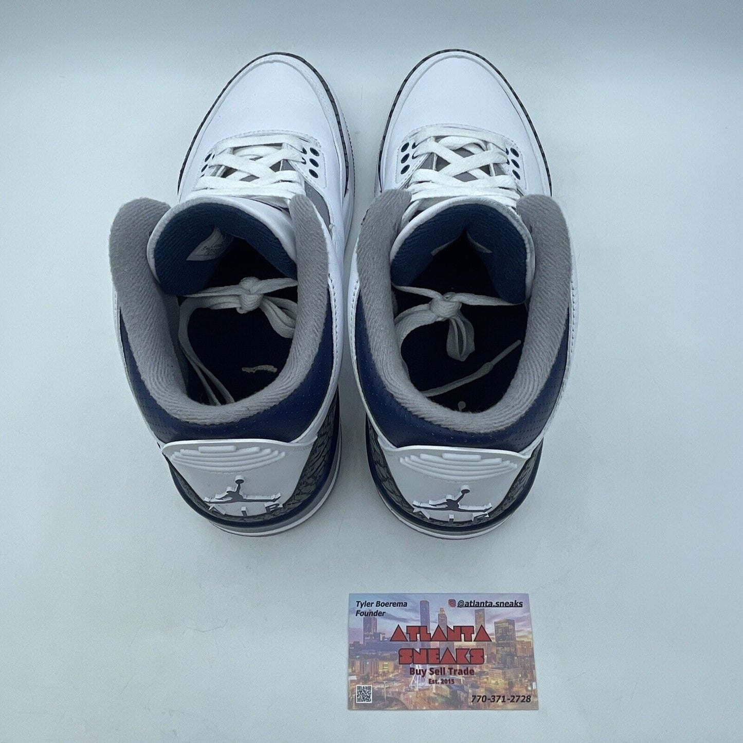 Size 8 - Air Jordan 3 Retro Midnight Navy White Grey Suede Leather (CT8532-140)