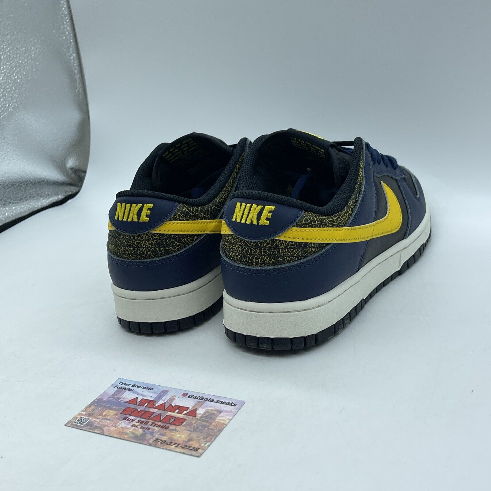 Size 9 - Nike Dunk Low Vintage Michigan Yellow Black Blue Leather (FZ4014-010)