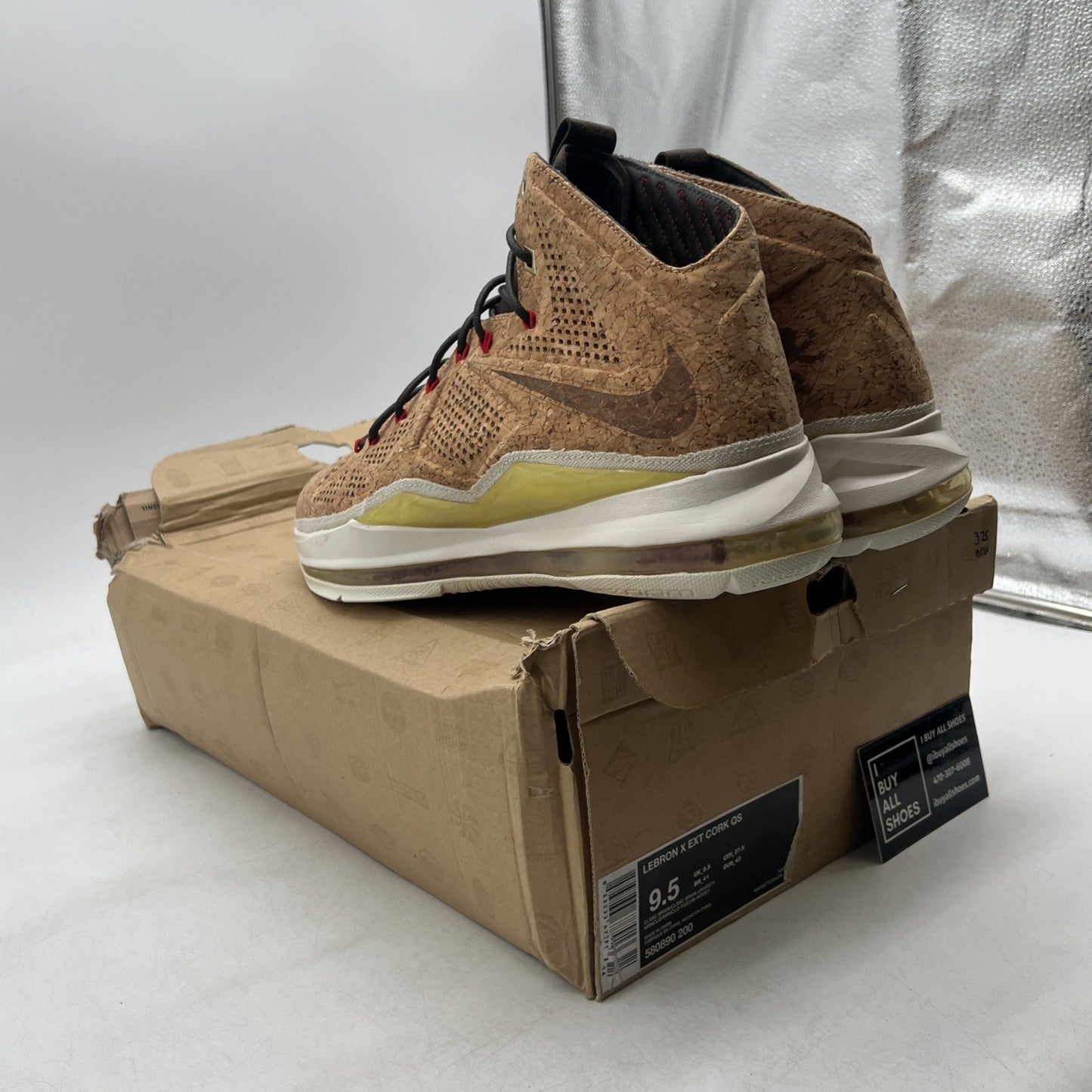 Size 9.5 - Nike LeBron 10 EXT QS Cork (580890-200)