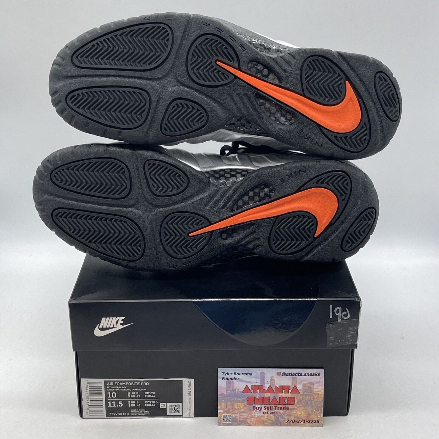 Size 10 - Nike Air Foamposite Pro Halloween Silver  Black Orange (CT2286-001)