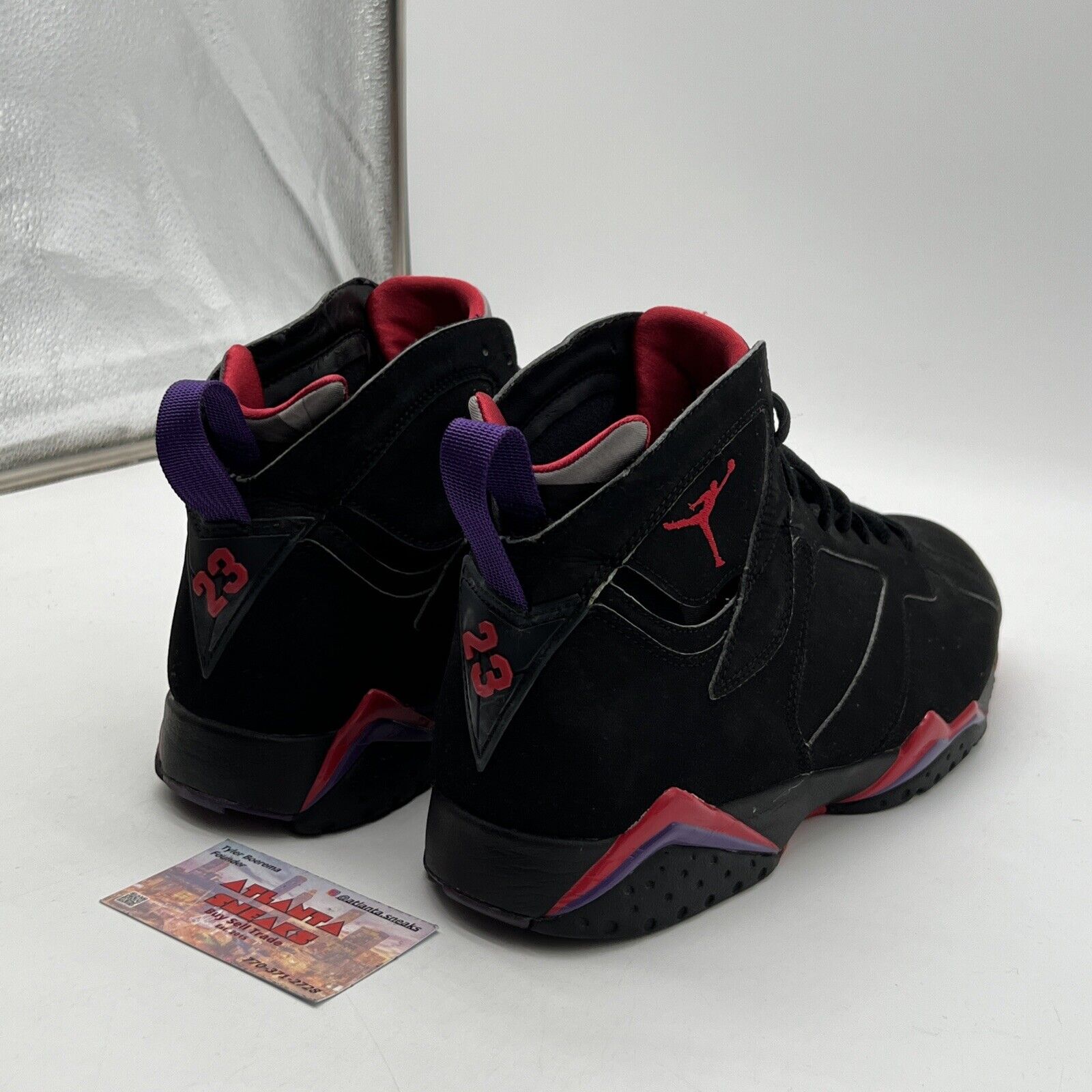 Size 11 - Air Jordan 7 Retro 2012 Raptor Black Red Purple Suede (304775-018)