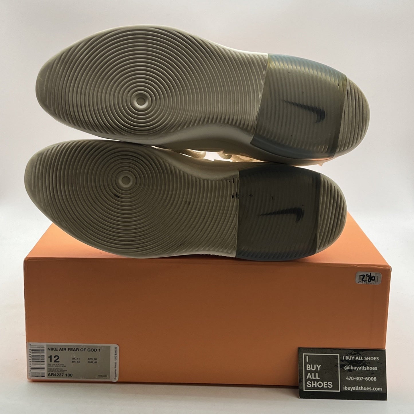 Size 12 - Nike Air Fear Of God 1 Sail (AR4237-100)
