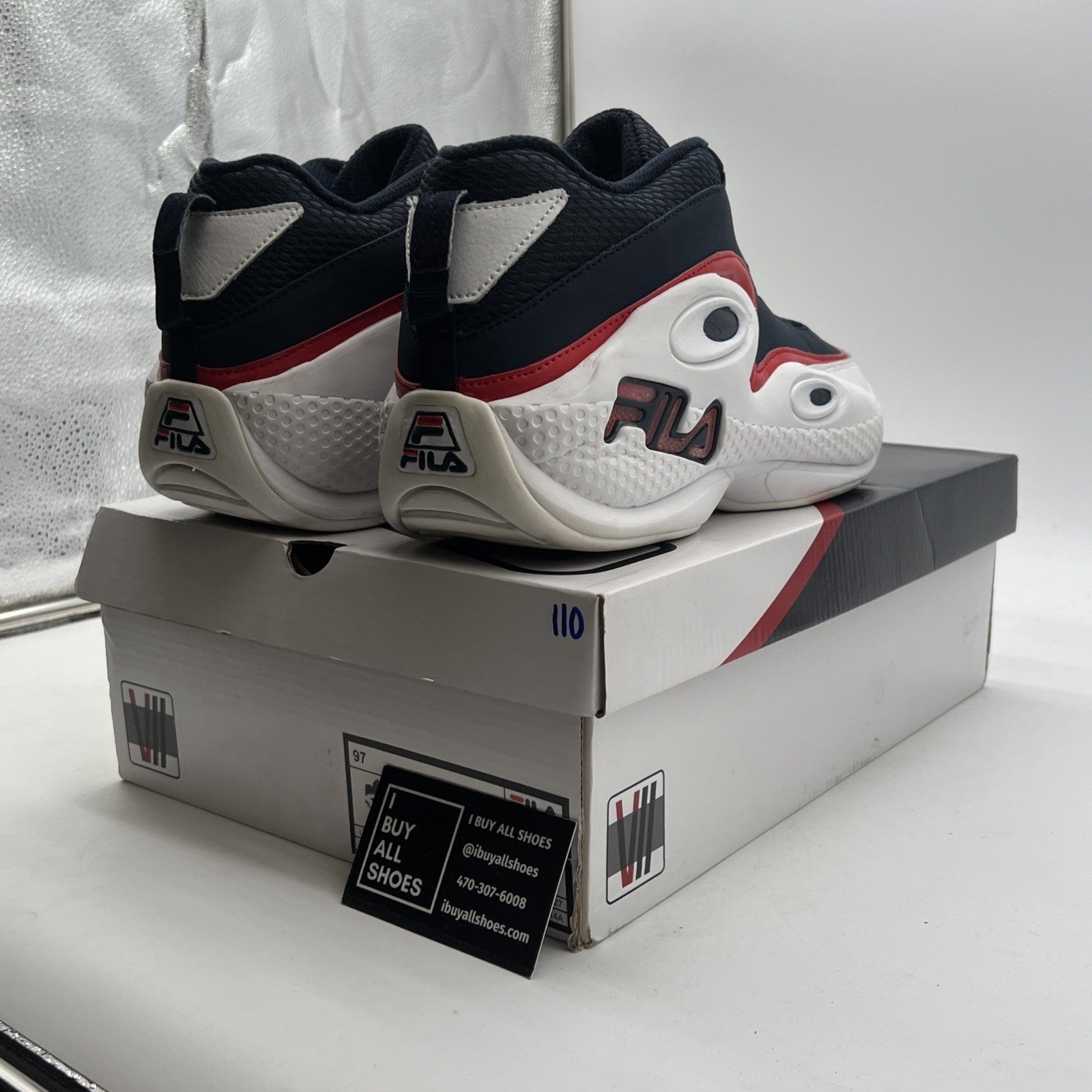 Size 13 - Fila 1997 Grant Hill 3 Navy Blue Detroit Pistons (1VB90113-127)