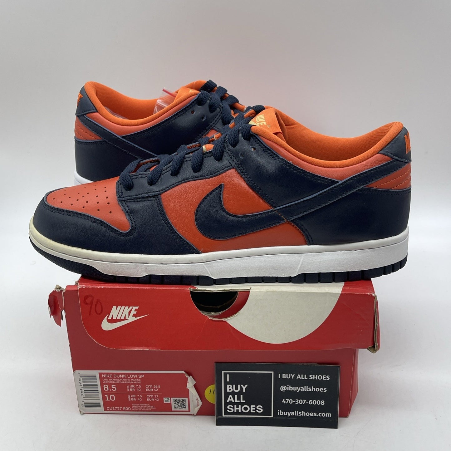 Size 8.5 - Nike Dunk SP Low Champ Colors Orange Blue Leather (CU1727-800)