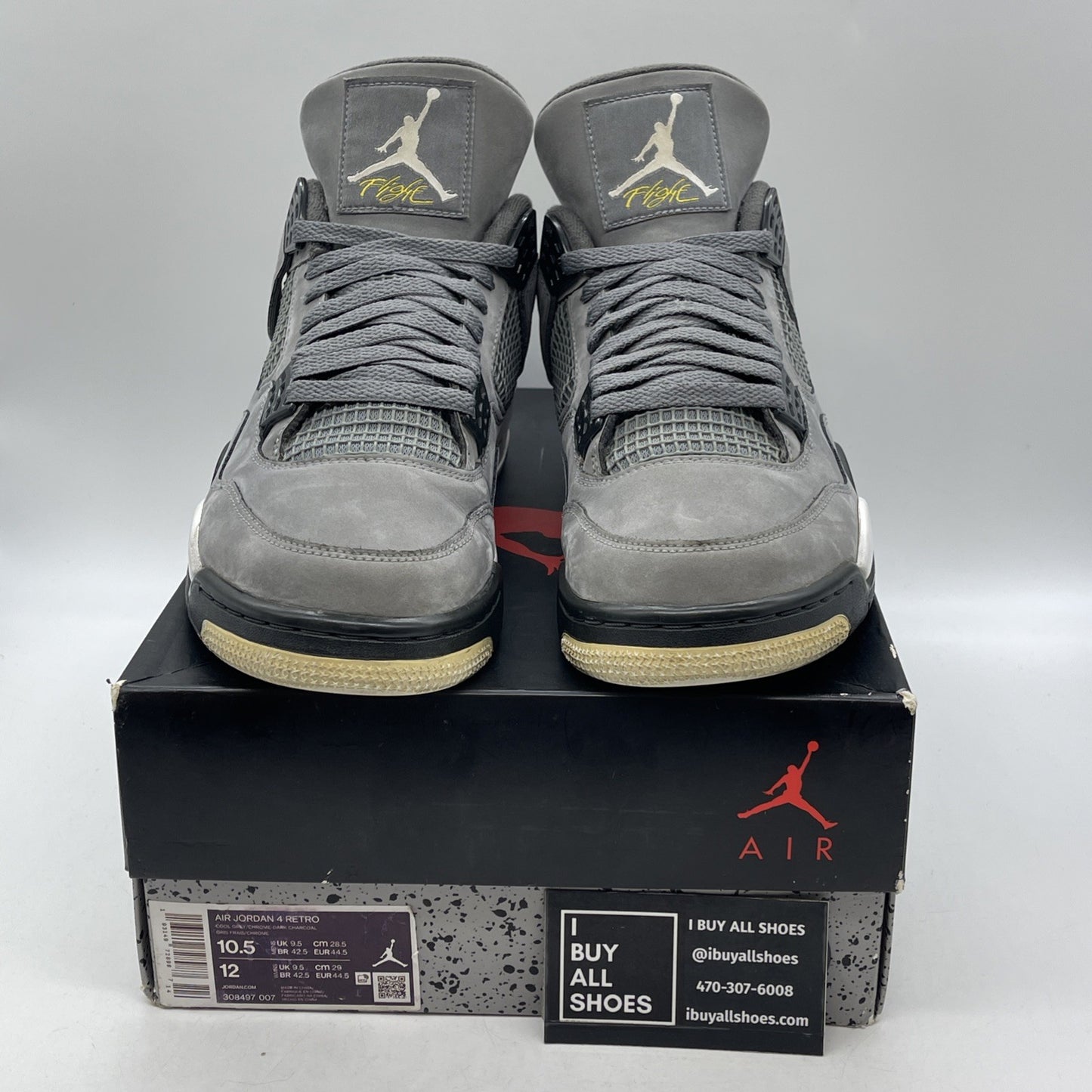 Size 10.5 - Air Jordan 4 Retro Low Cool Grey (308497-007)