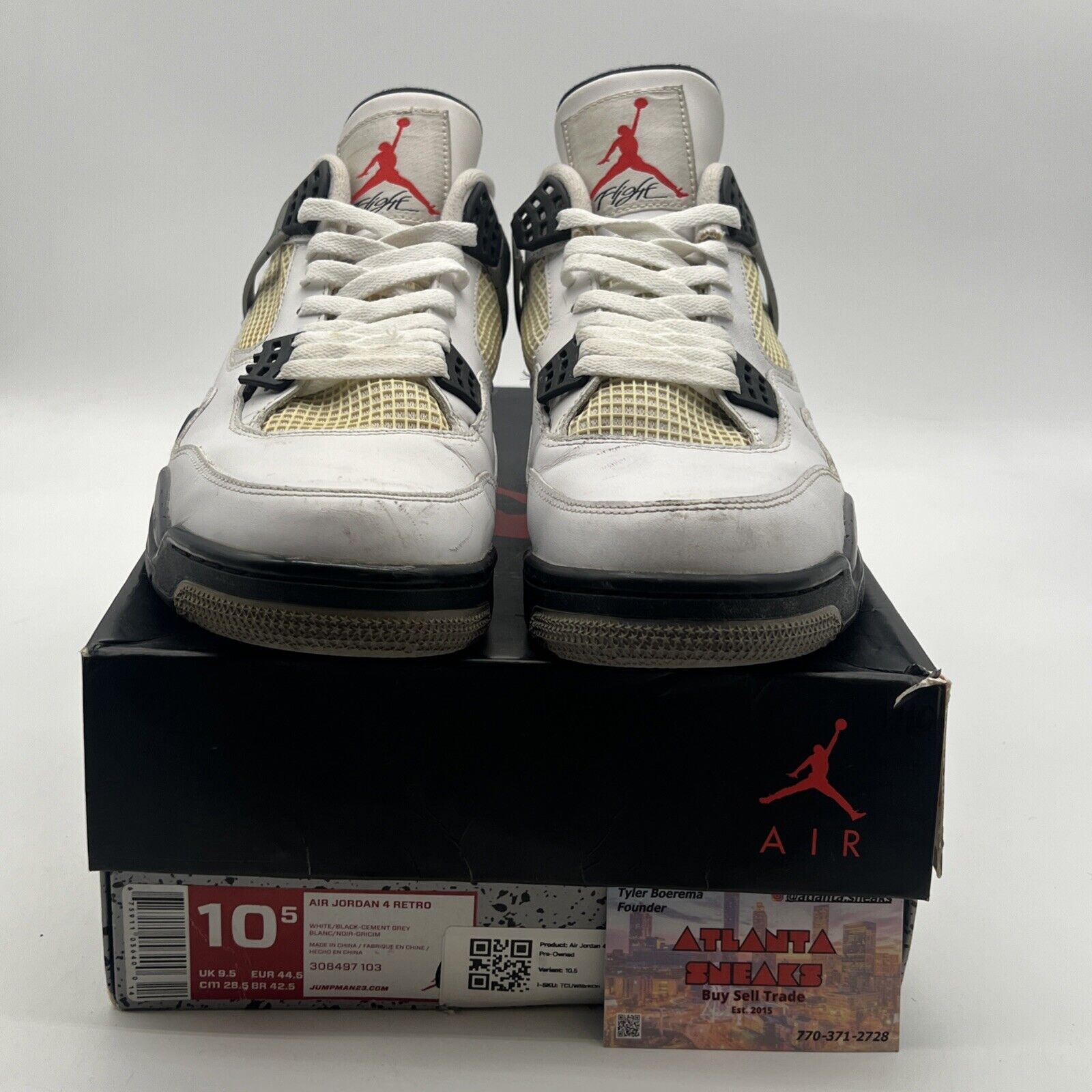 Size 10.5 - Air Jordan 4 Retro Cement 2012 (308497-103)