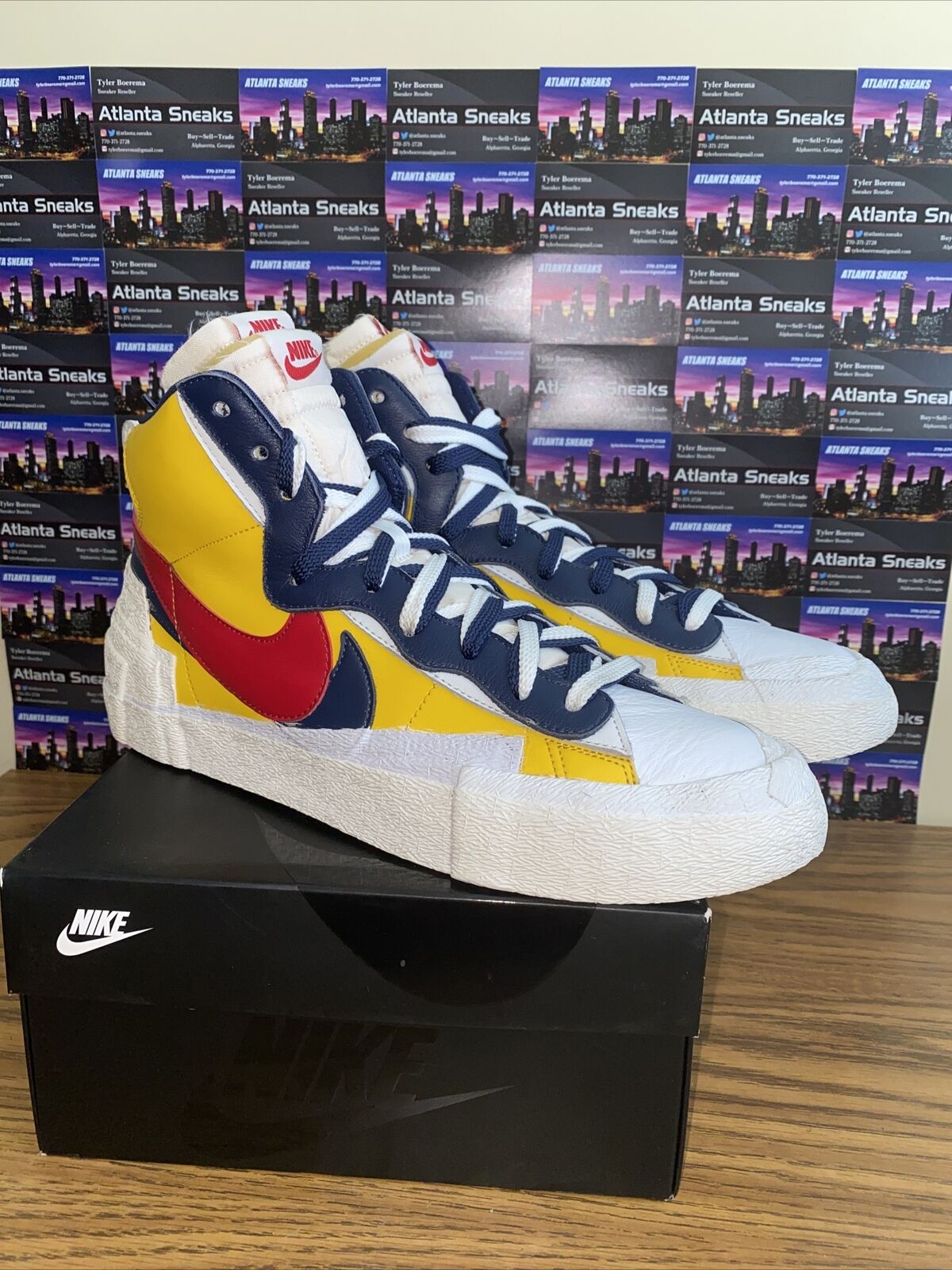 Sacai Nike Blazer Mid Varsity Maize Snow Beach BV0072-700 Size 11.5 VNDS