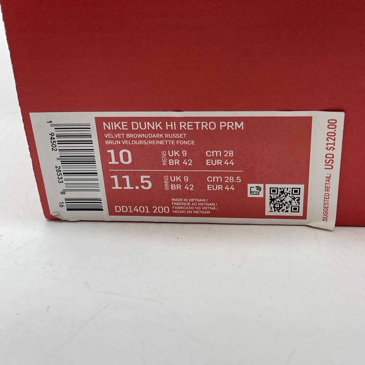 Size 10 - Nike Dunk Premium High Dark Curry Red Brown Suede (DD1401-200)
