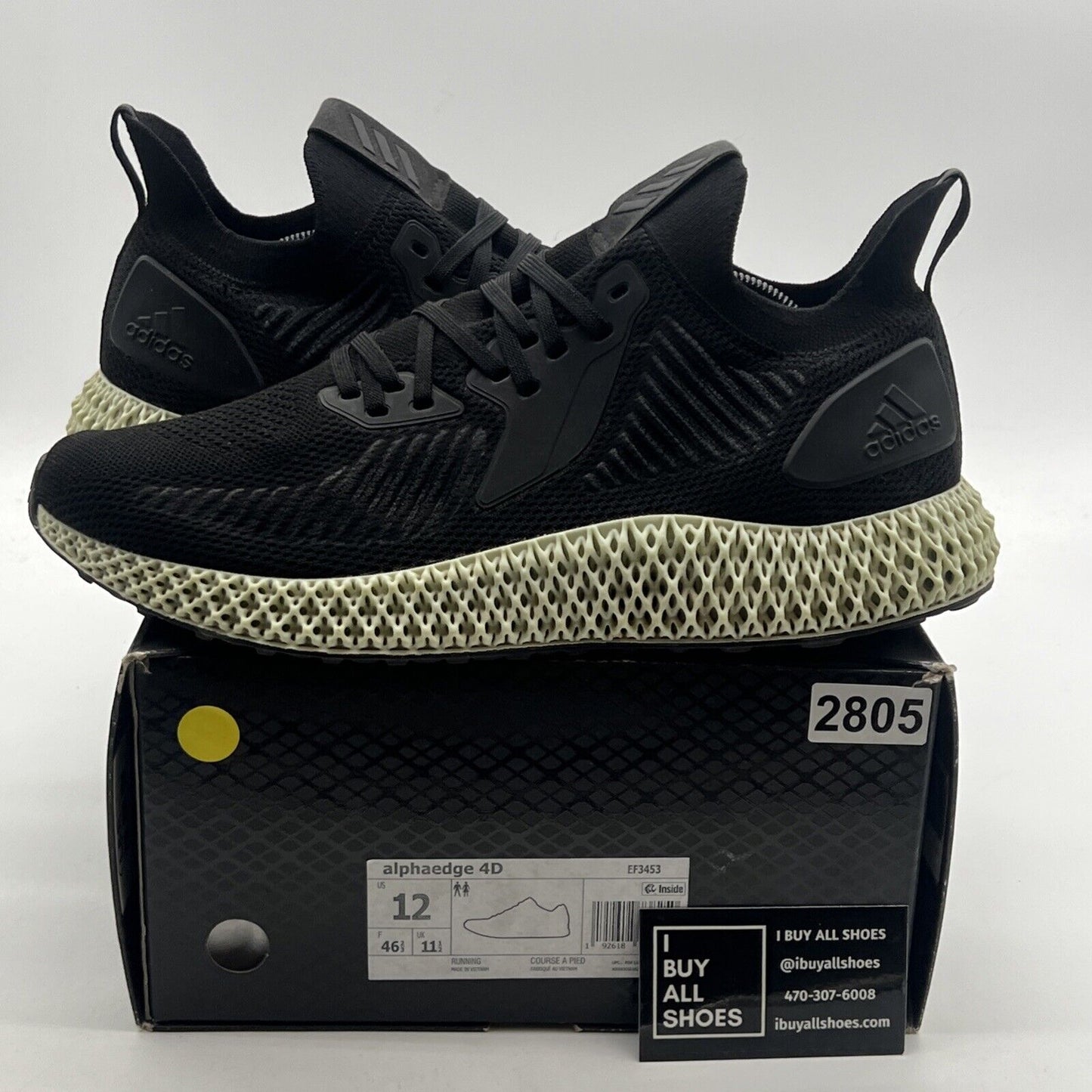Size 12 - Adidas AlphaEdge 4D Core Black (EF3453)