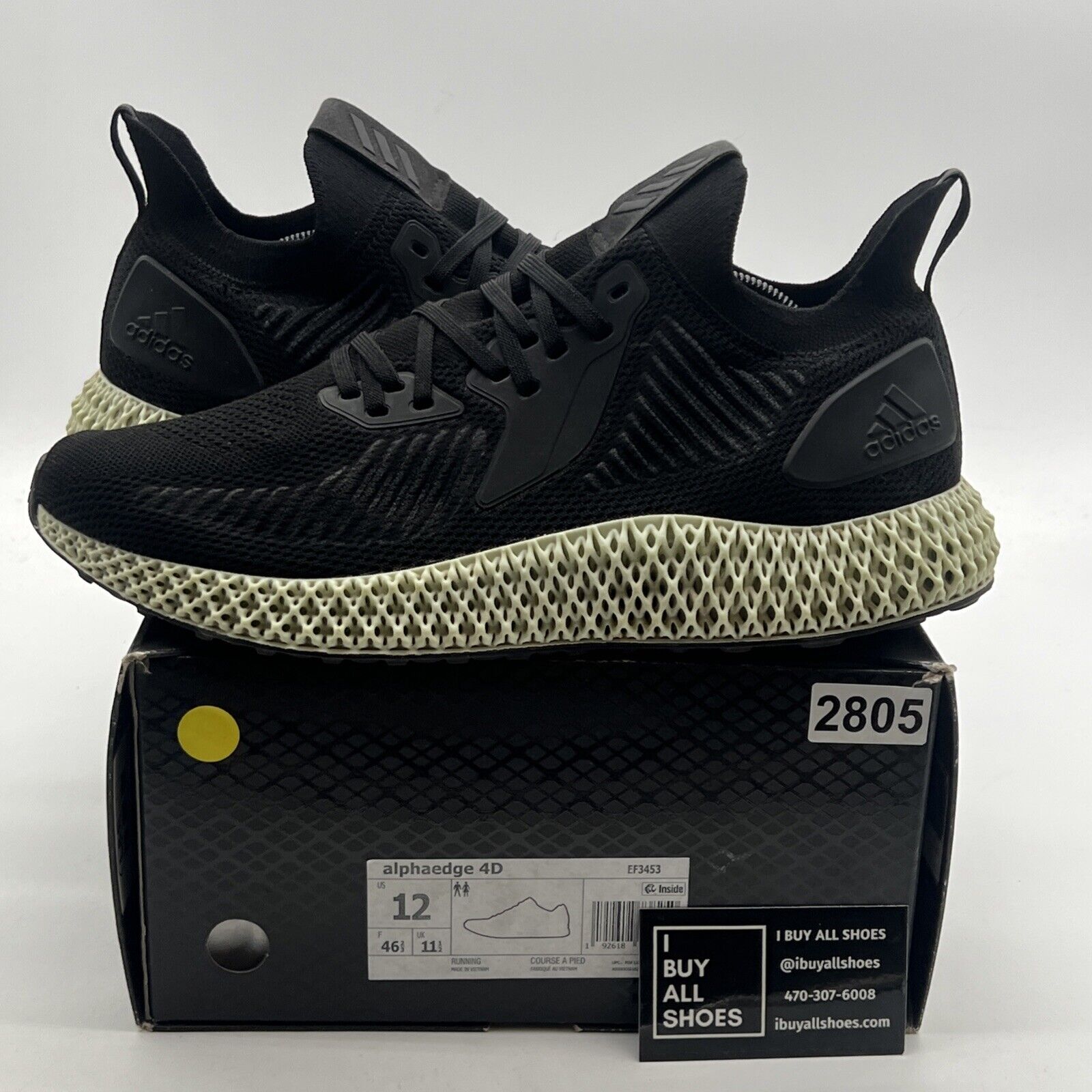 Size 12 - Adidas AlphaEdge 4D Core Black (EF3453)